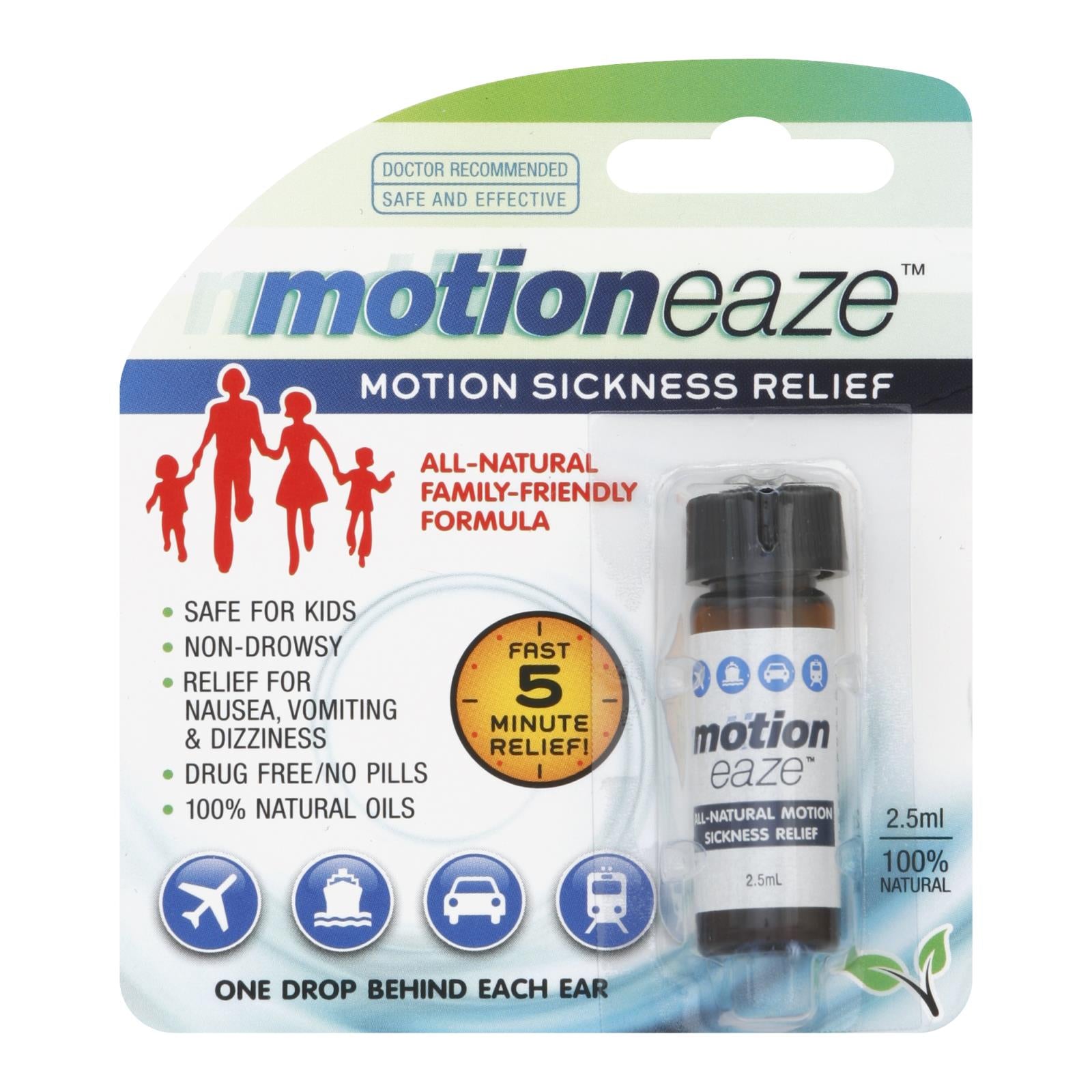 MotionEaze 2,5 ml - Alivio del mareo por movimiento (paquete de 6)
