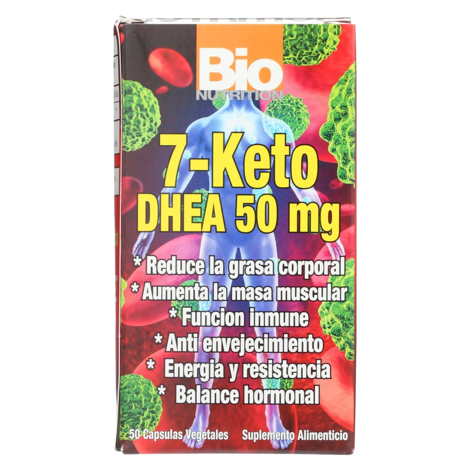 Cápsulas vegetarianas Bio Nutrition 7-Keto DHEA de 50 mg, 50 unidades