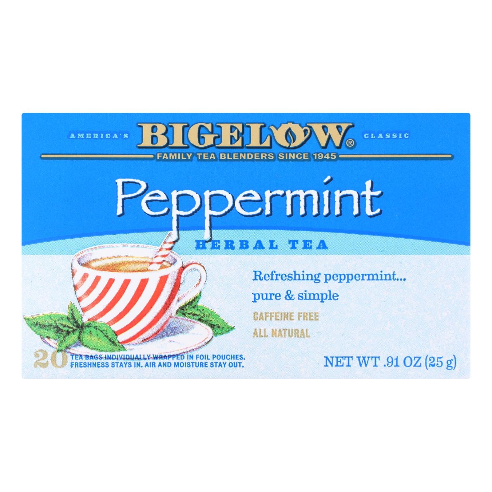 Té de menta pura Bigelow - Paquete de 6 - 20 bolsitas