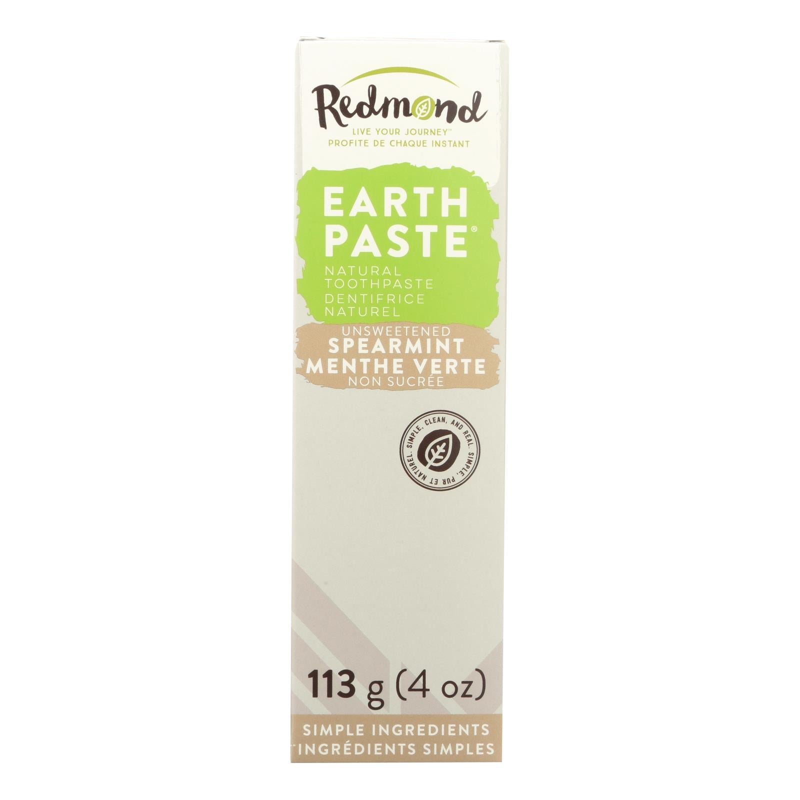 Pasta dental Earthpaste de menta verde de Redmond Trading Company (paquete de 4)