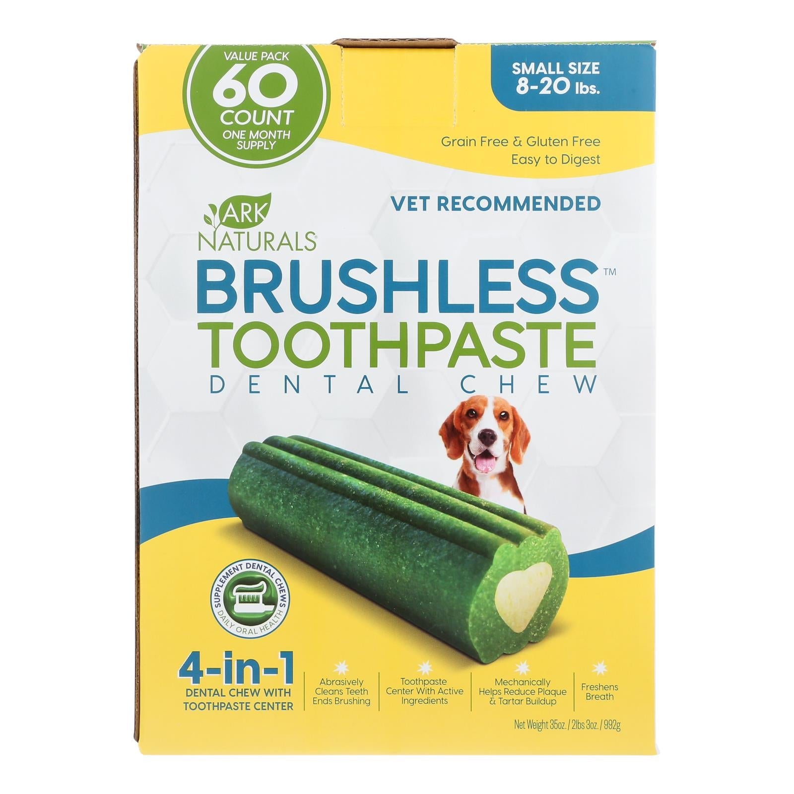 Pasta dental masticable Ark Naturals sin cepillo para perros pequeños (60 unidades) 