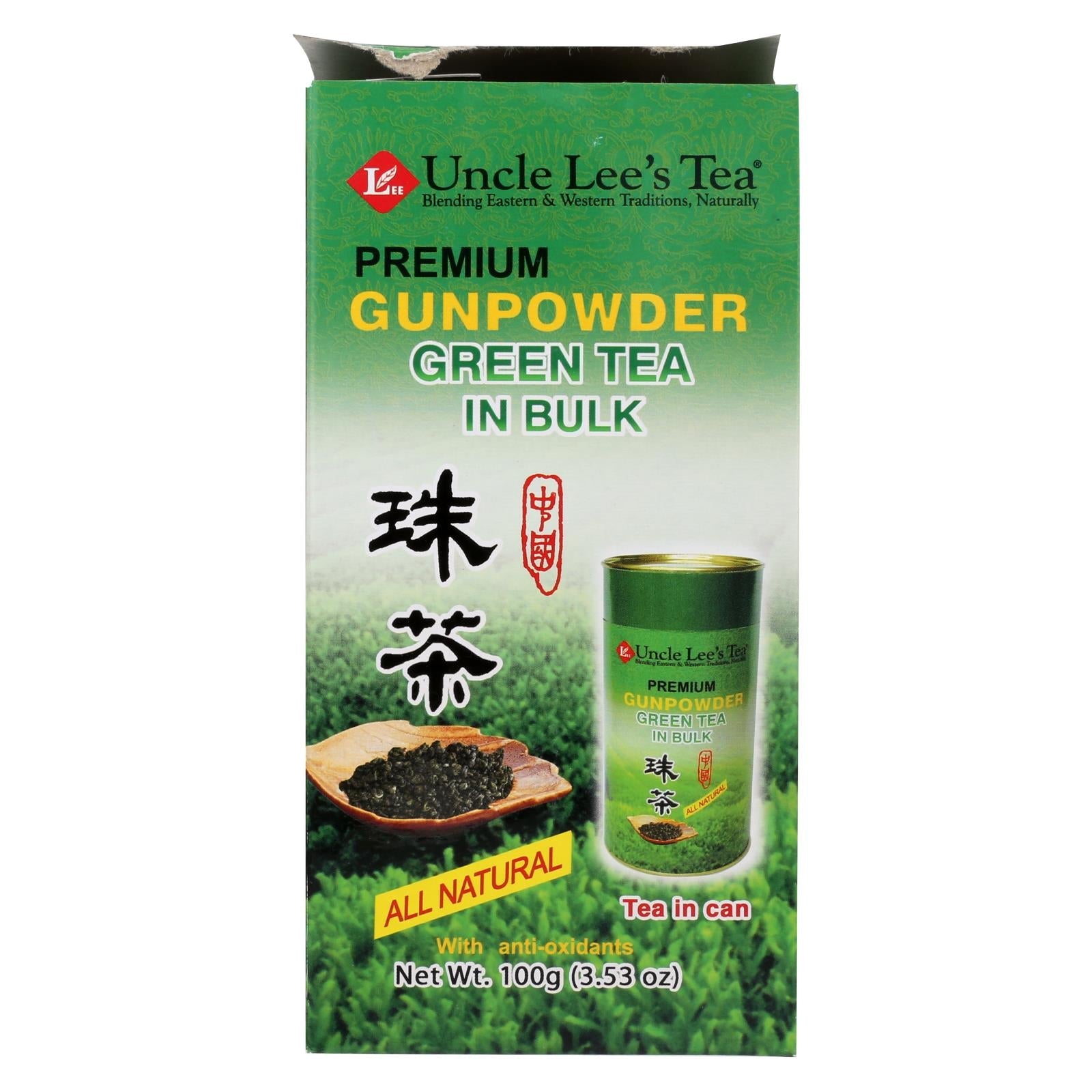 Té verde del tío Lee: Té Gunpowder de primera calidad | 5,29 oz.