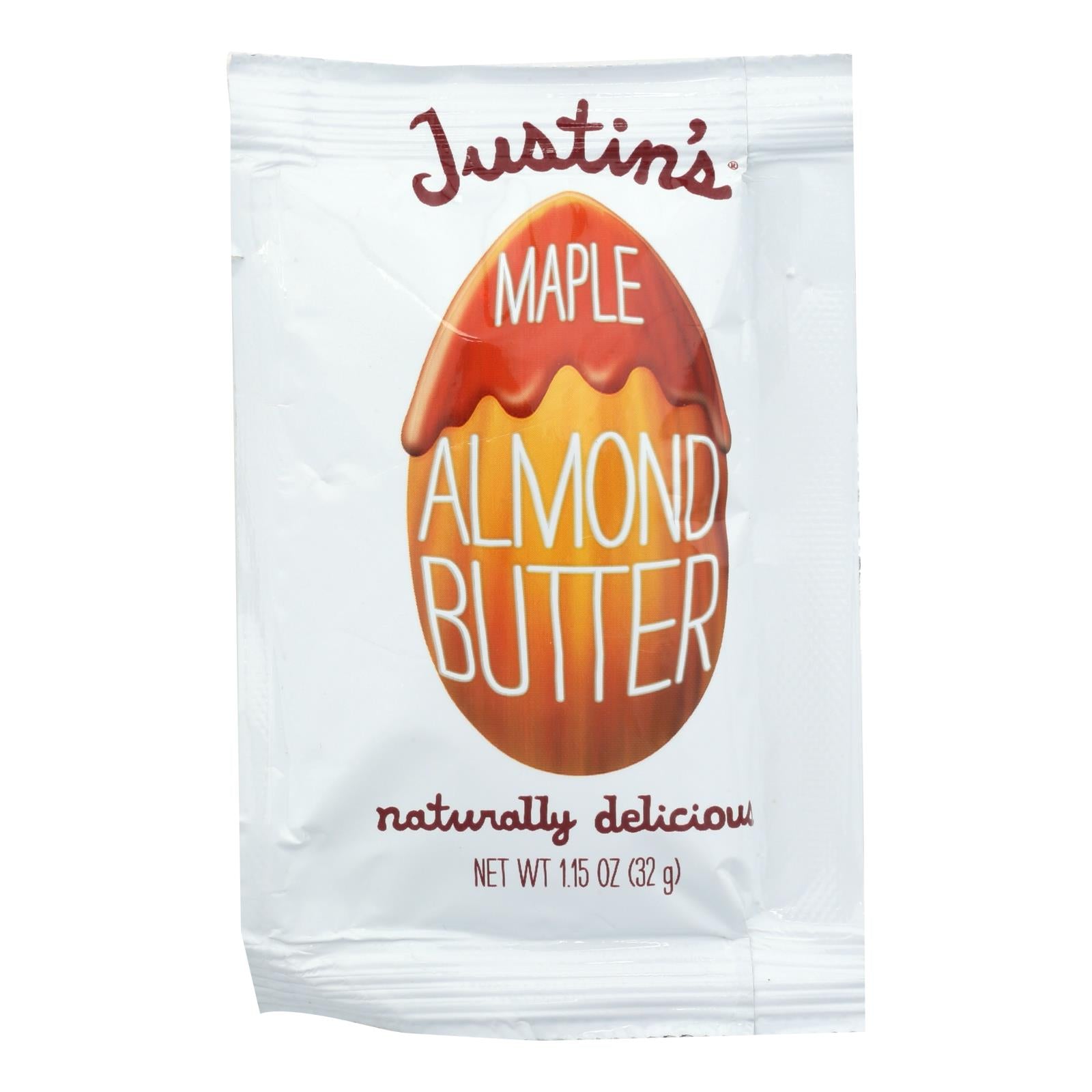 Mantequilla de almendras y nueces de arce sin azúcar de Justin, paquete de 10, 1.15 oz cada una 