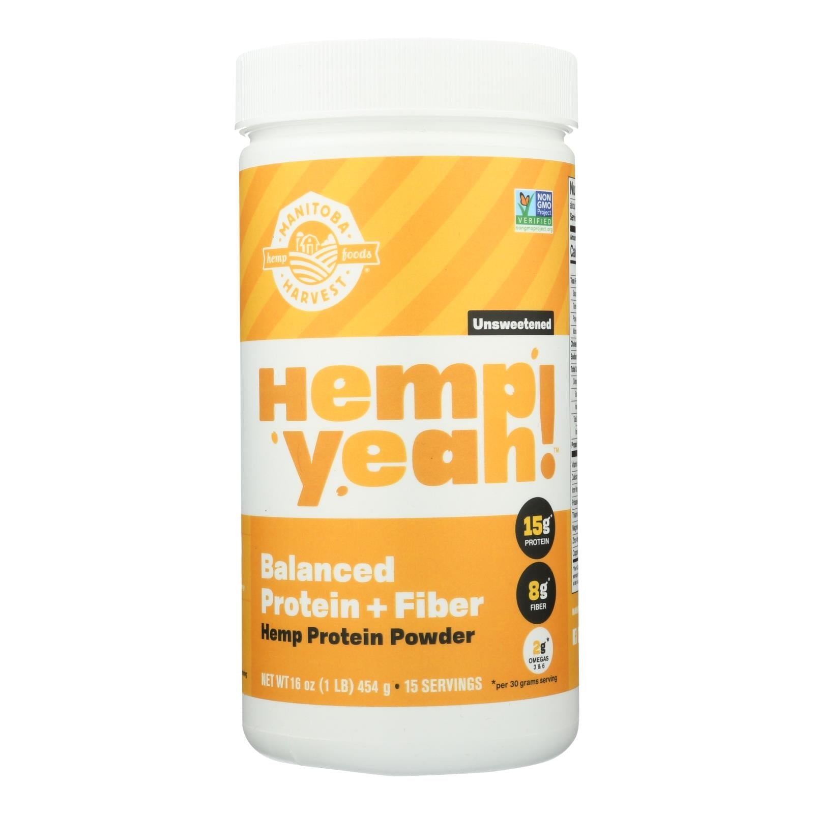 Manitoba Harvest Hemp Yeah! Proteína equilibrada y fibra en polvo - 16 oz.