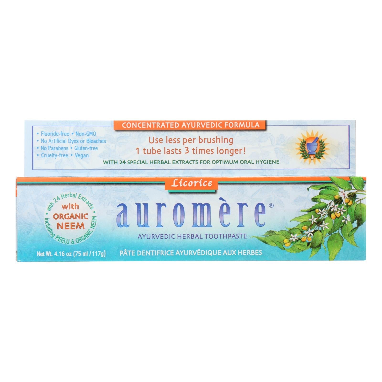 Pasta dental de regaliz Auromere (113 g): Refrescante natural para dientes sanos
