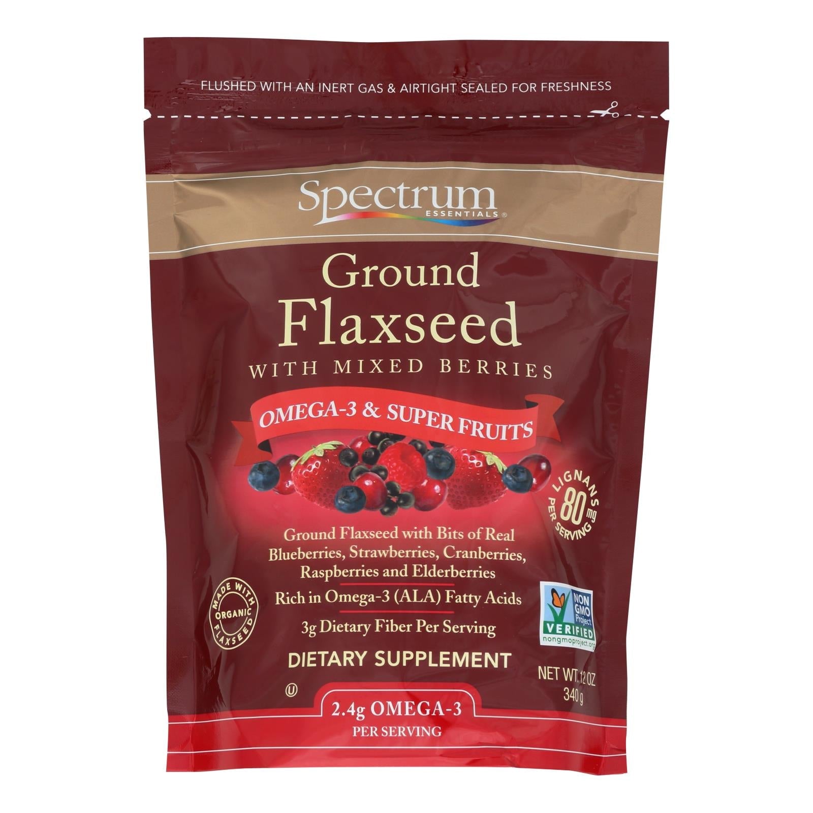 Semillas de lino molidas con frutos rojos Spectrum Essentials - 355 g