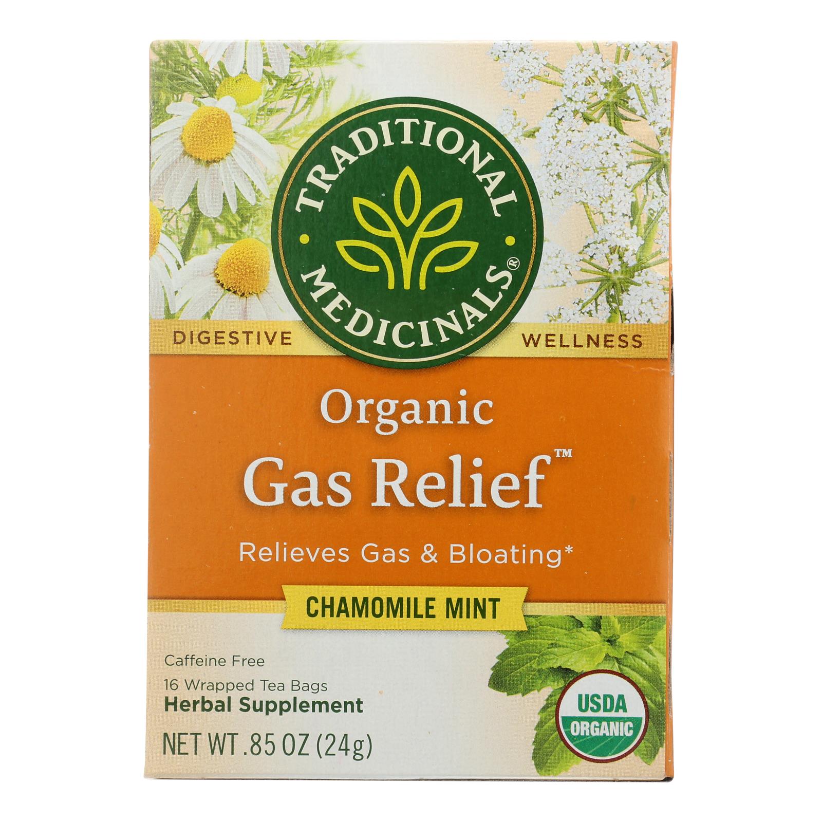 Té orgánico para gases de Traditional Medicinals (6 x 16 bolsitas) 