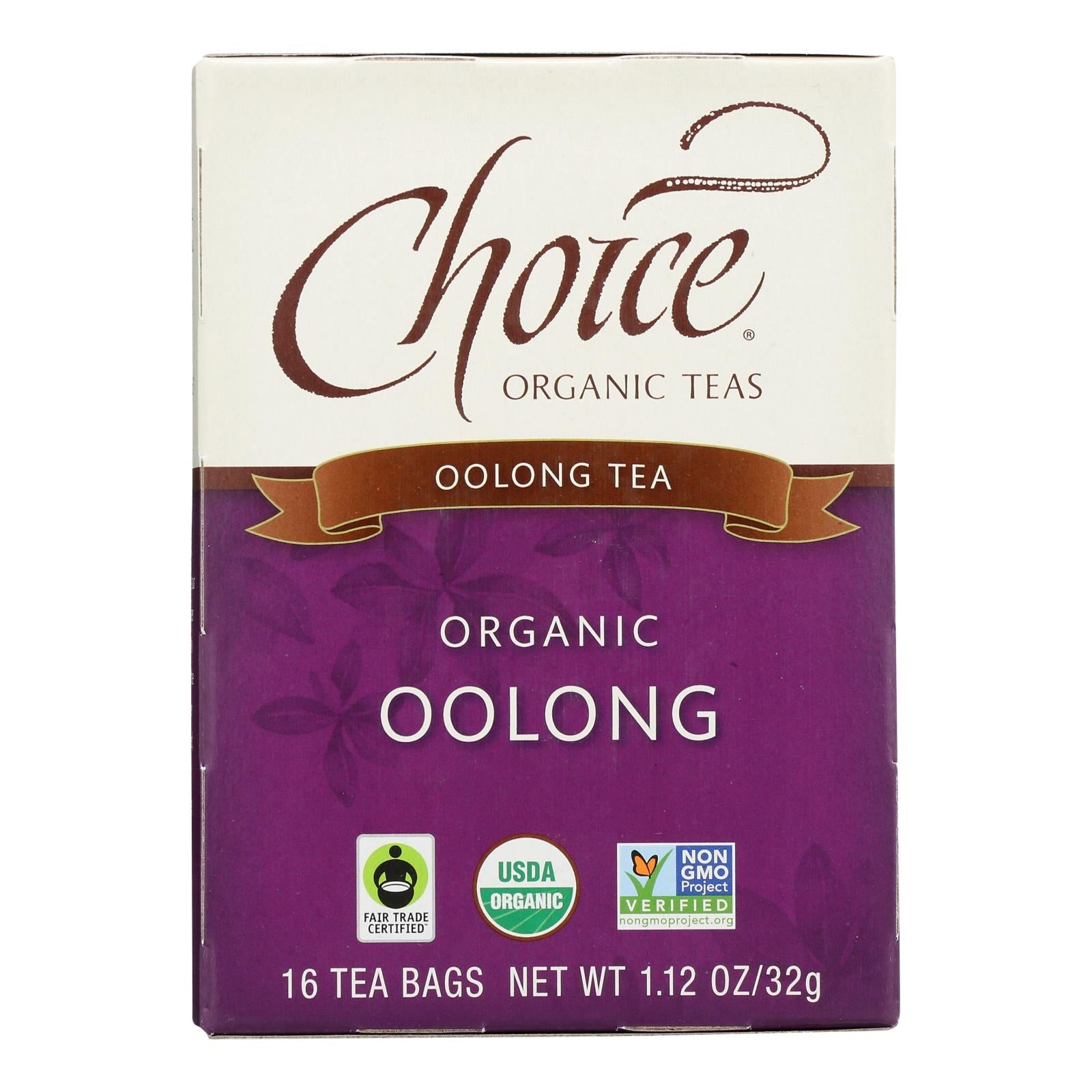 Té Oolong de Choice Organic Teas, paquete de 6 (16 bolsitas de té por paquete)