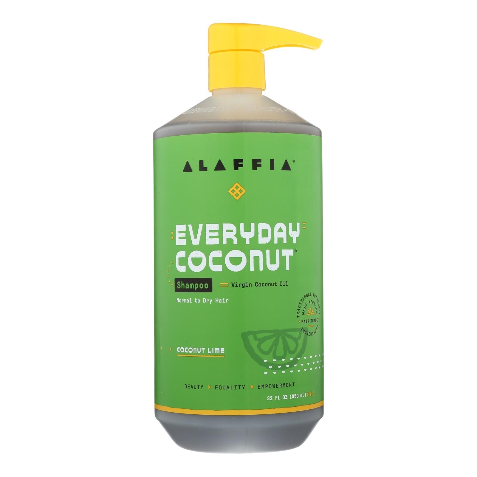 Champú diario de coco y lima Alaffia, 944 ml 