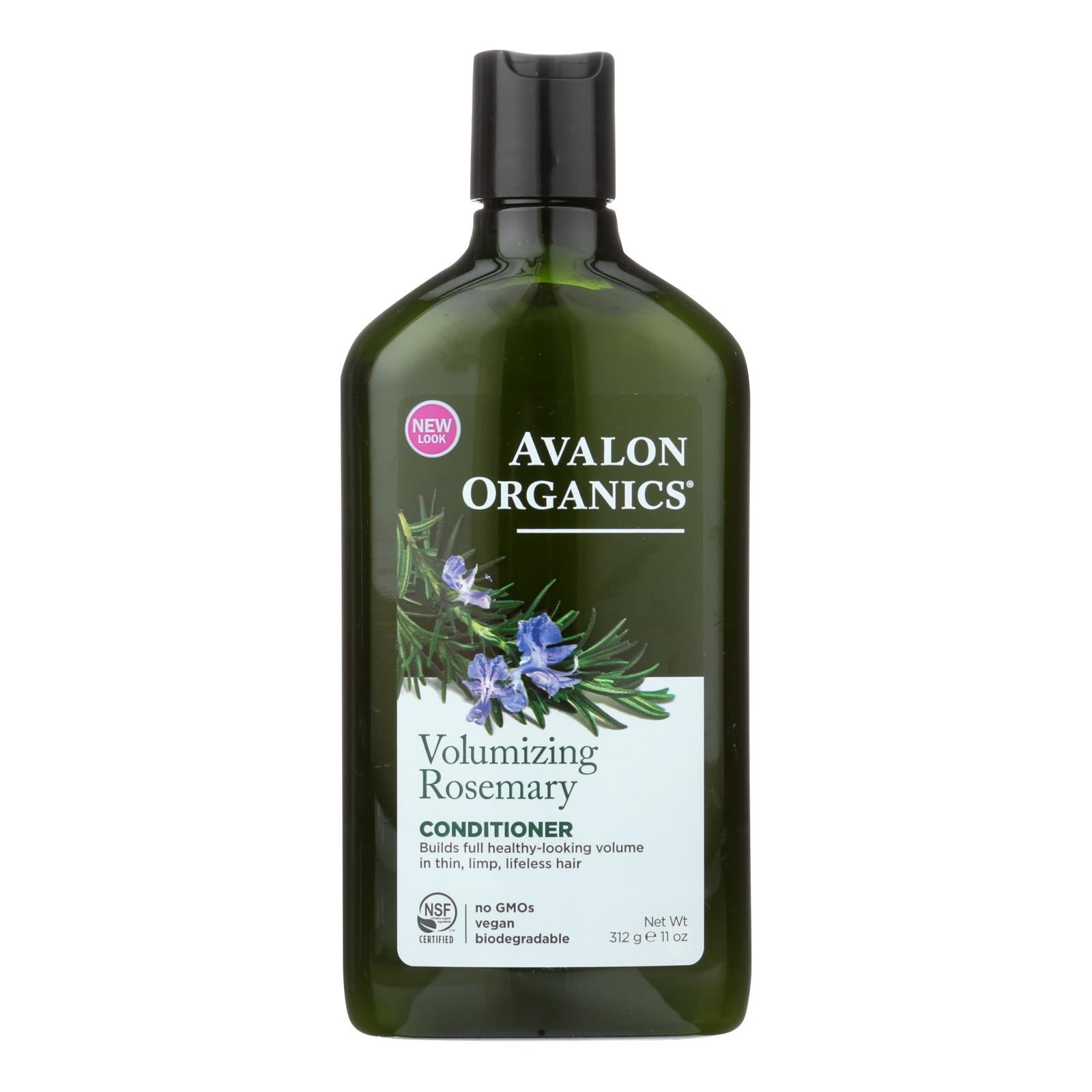 Acondicionador voluminizador de romero Avalon Organics para un cabello más grueso y saludable (315 ml)