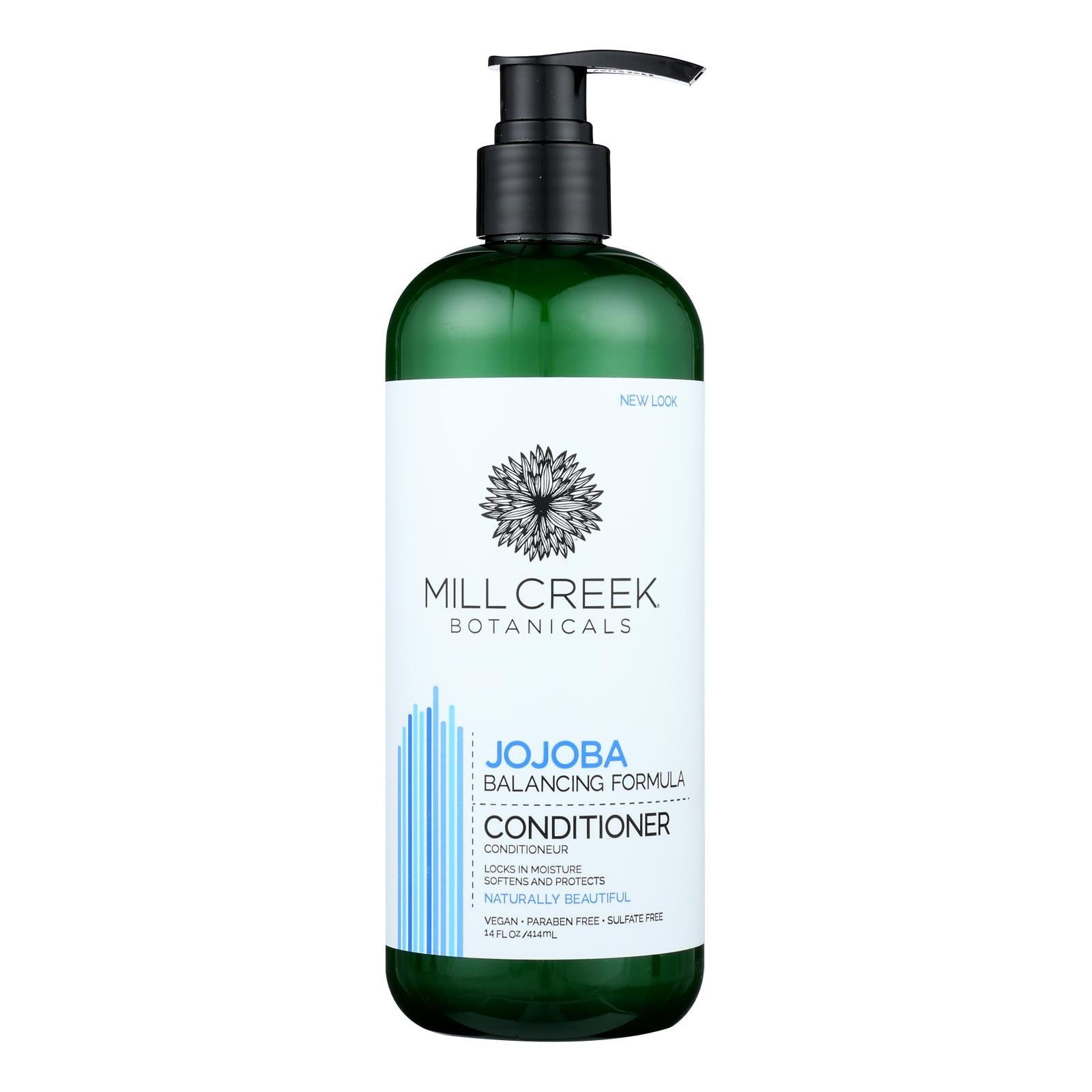 Acondicionador capilar de jojoba Mill Creek Botanicals - Nutre el cuero cabelludo - 14 onzas líquidas