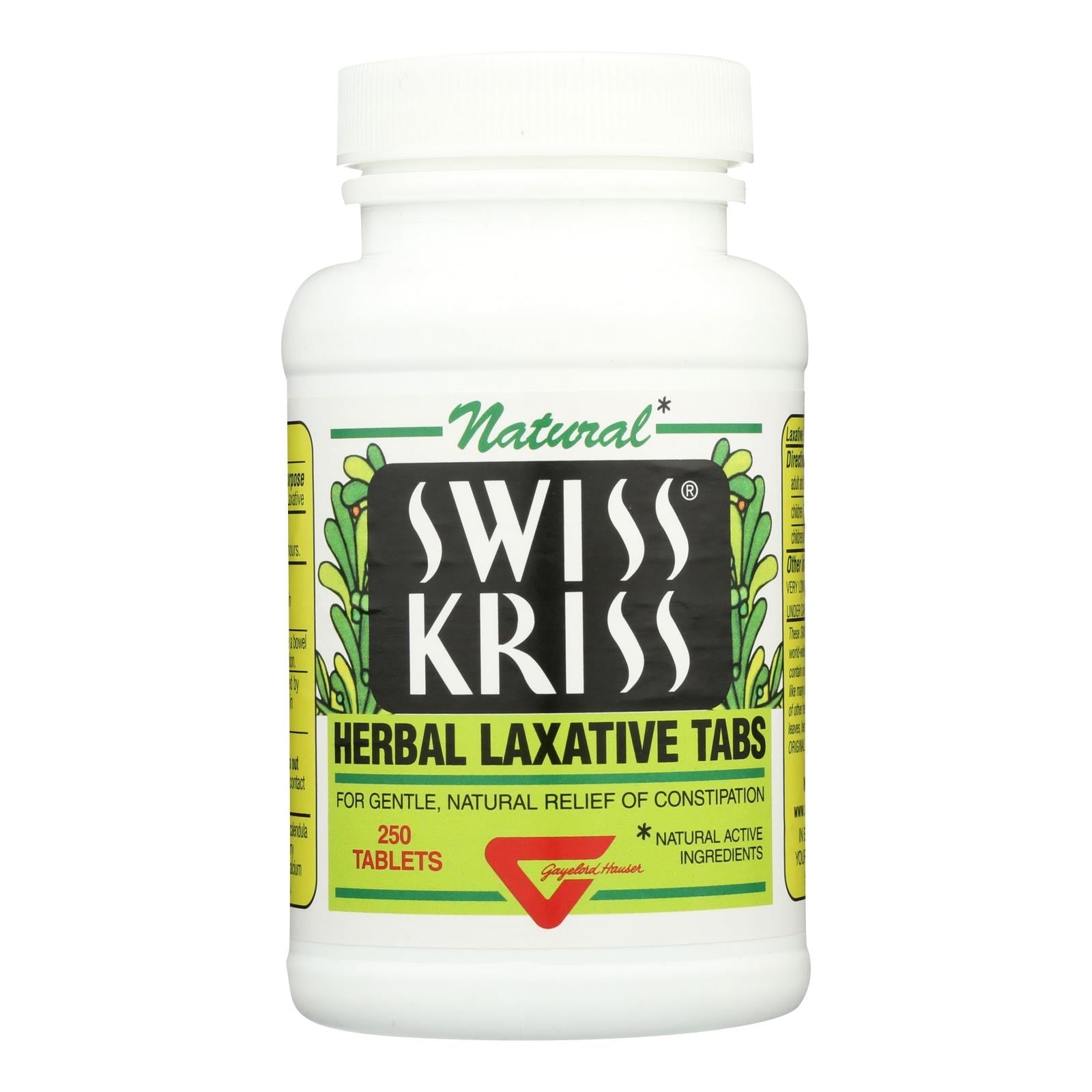 Comprimidos laxantes herbales Swiss Kriss (250 comprimidos cada uno)