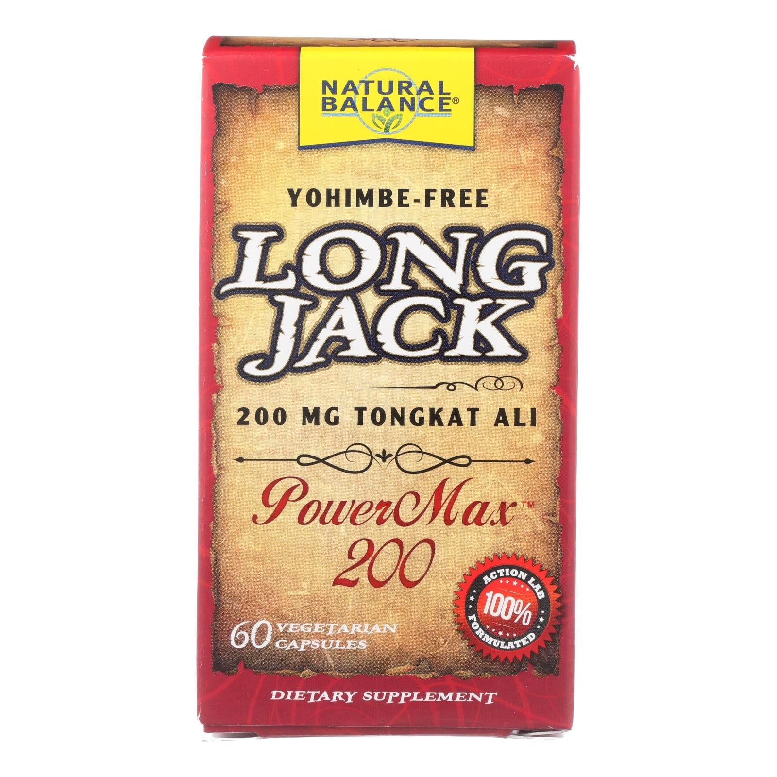 Natural Balance LongJack PowerMax - Suplemento energético (paquete de 60 cápsulas)