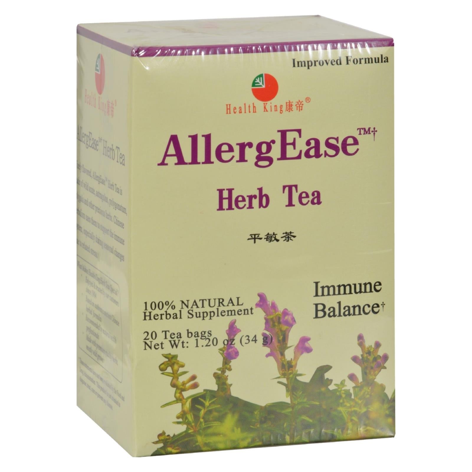 Bolsitas de té de hierbas Health King Alleragee (20 unidades) 