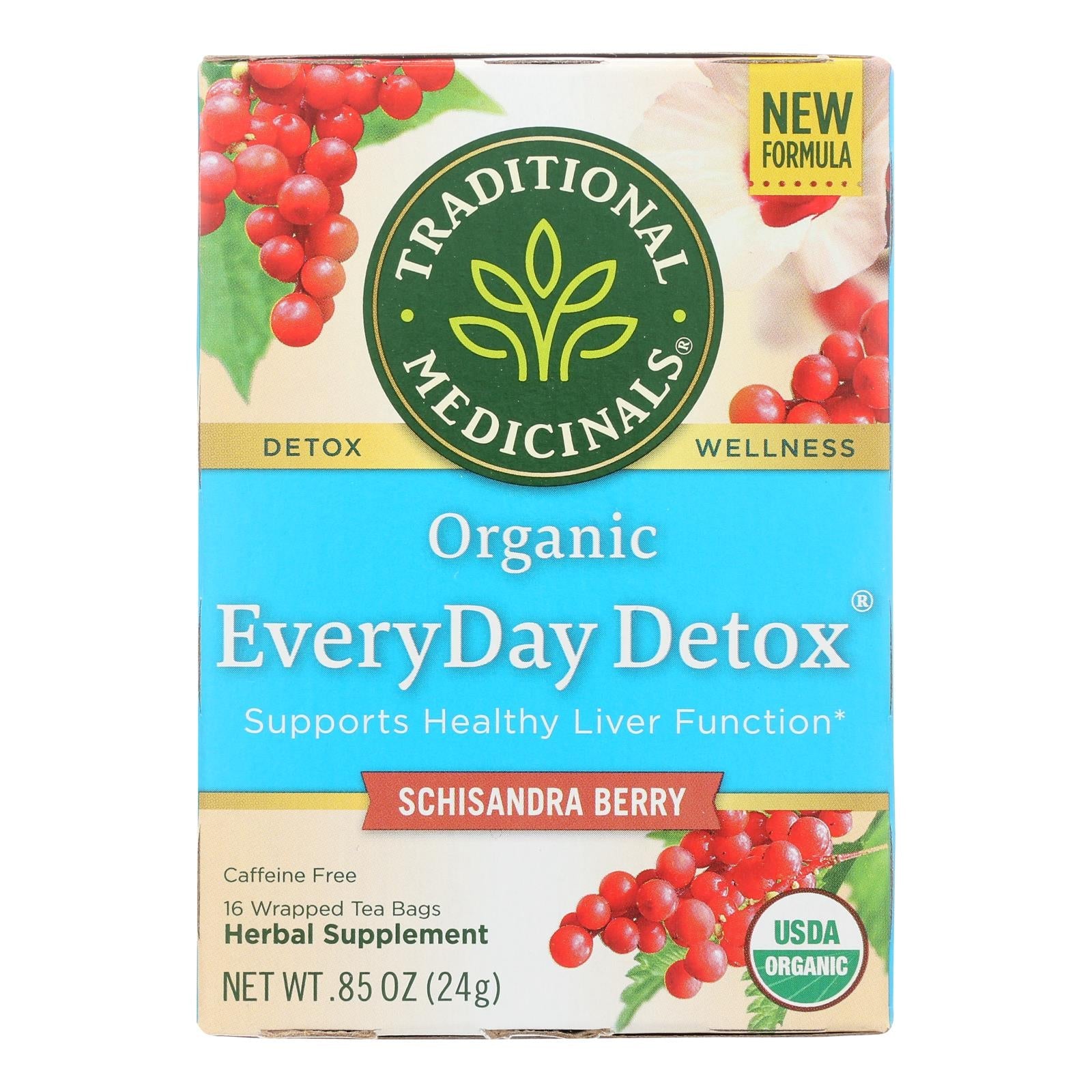 Té de hierbas desintoxicante diario Traditional Medicinals, 6 paquetes de 16 bolsitas 