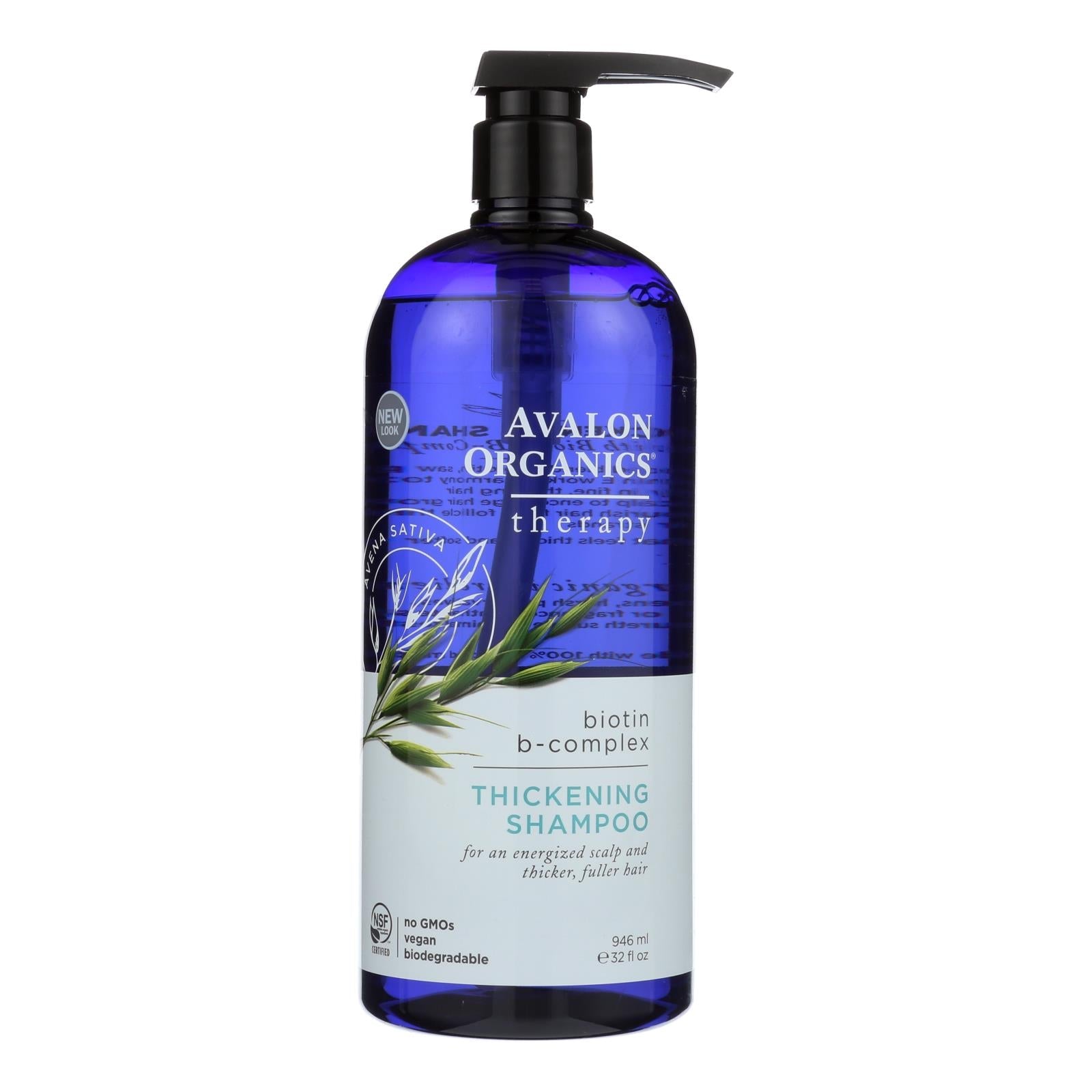 Champú voluminizador con complejo de biotina y B de Avalon Organics (32 oz) 