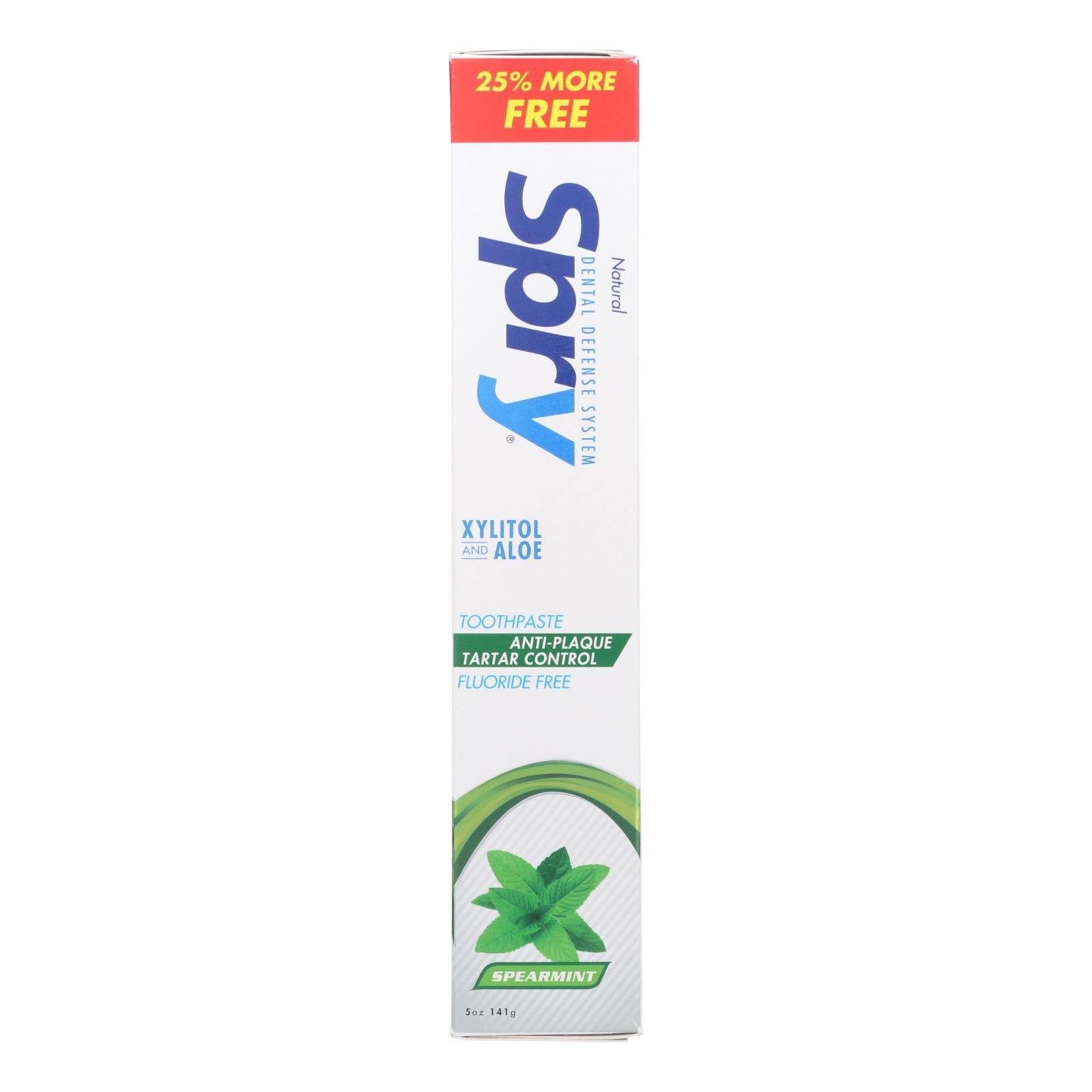 Pasta de dientes de menta verde mejorada con xilitol Spry, 5 oz.