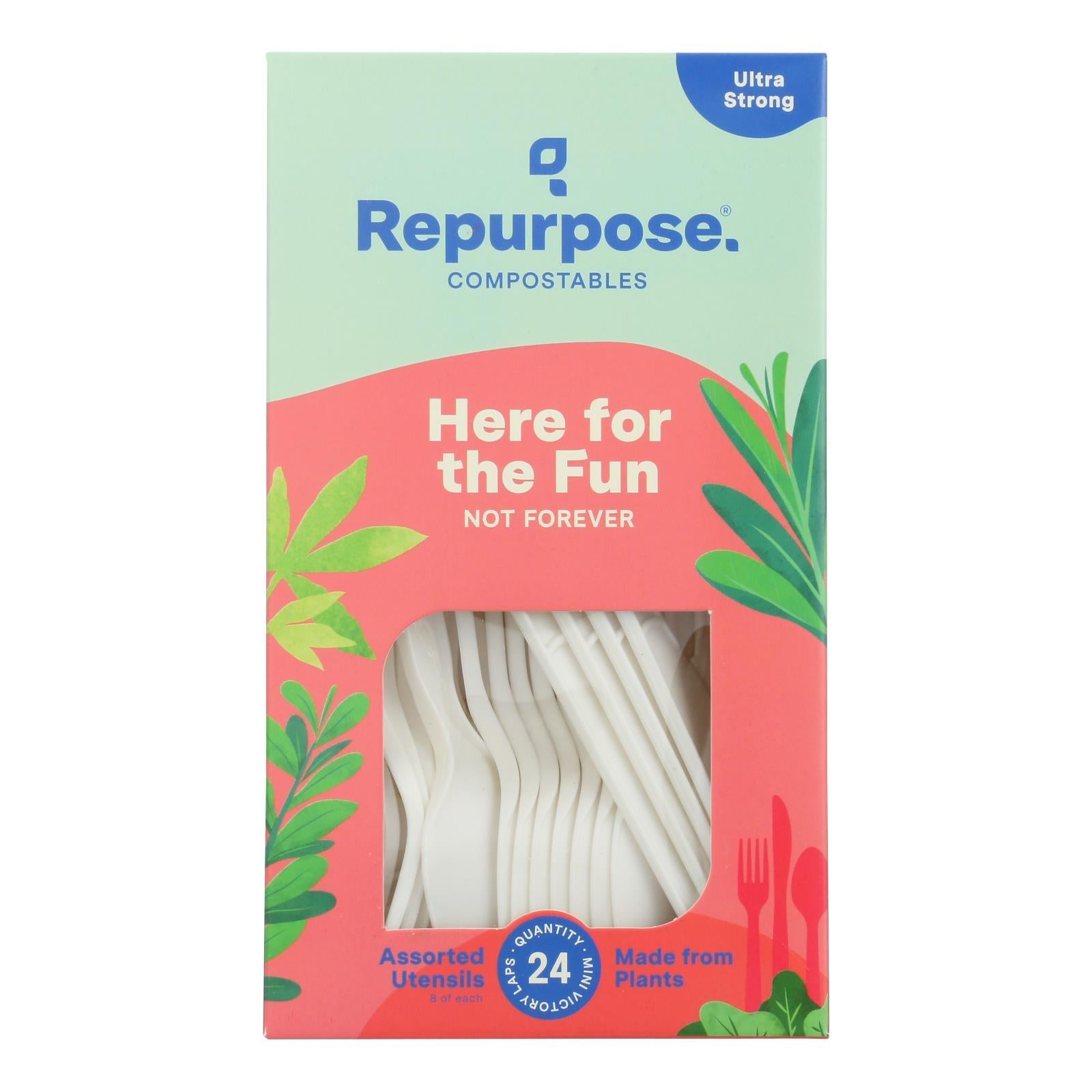 Juego de utensilios vegetales reutilizables para altas temperaturas (caja de 20, 24 unidades)