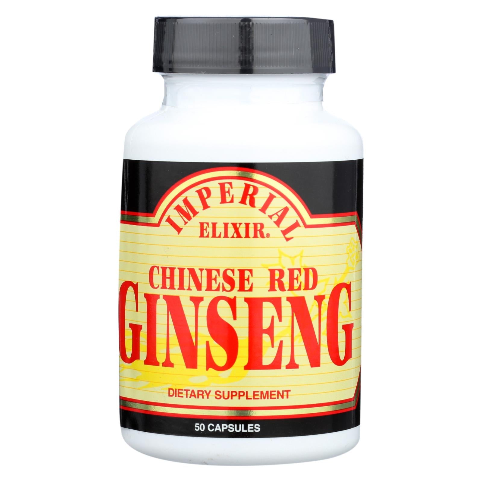 Cápsulas de ginseng rojo chino Imperial Elixir - 500 mg (paquete de 50)