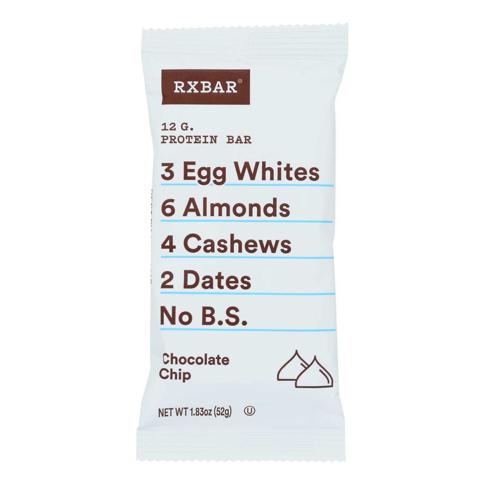 Rxbar - Barra de proteína - Chips de chocolate - Caja de 12 - 1.83 oz.