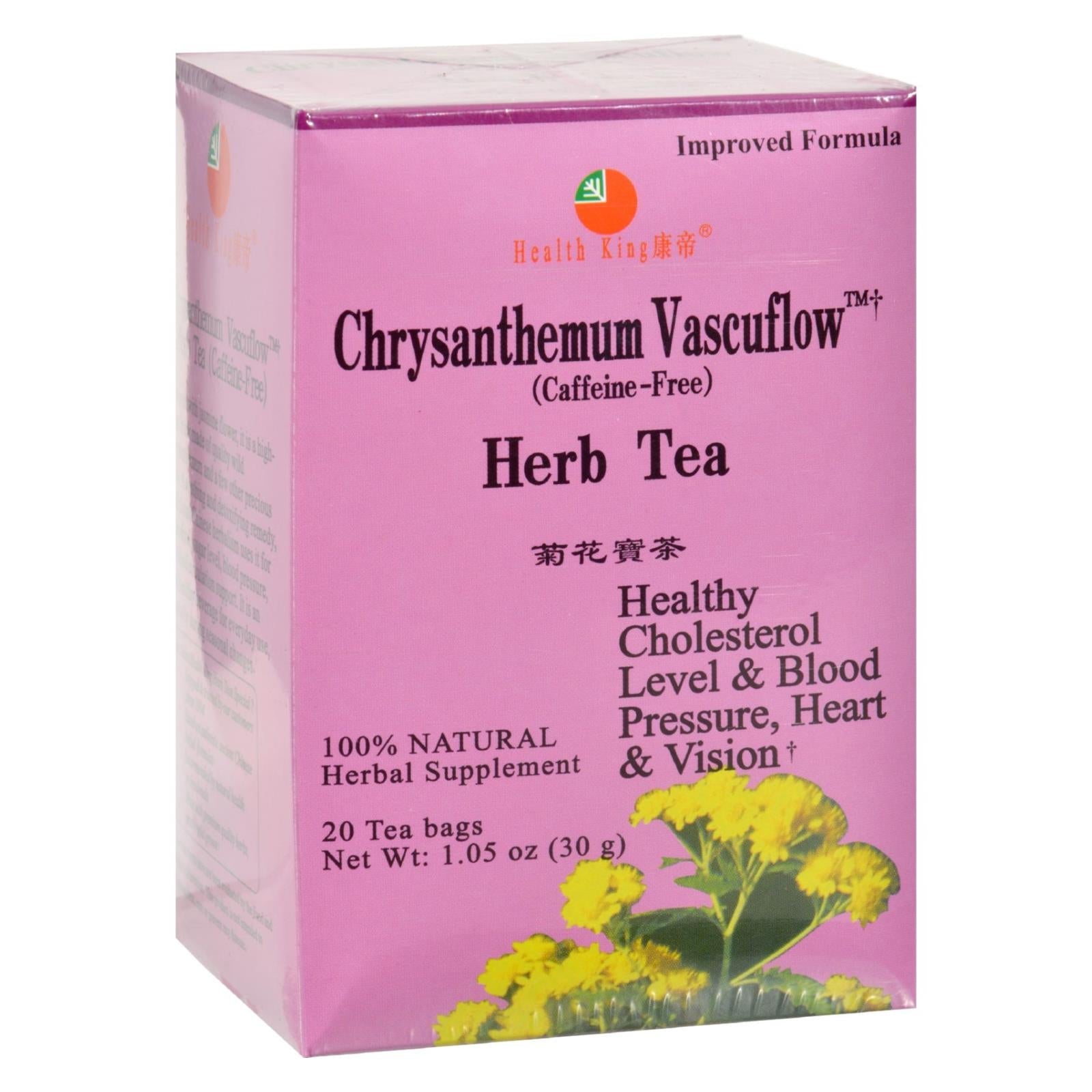 Té de hierbas Vascuflow de crisantemo Health King