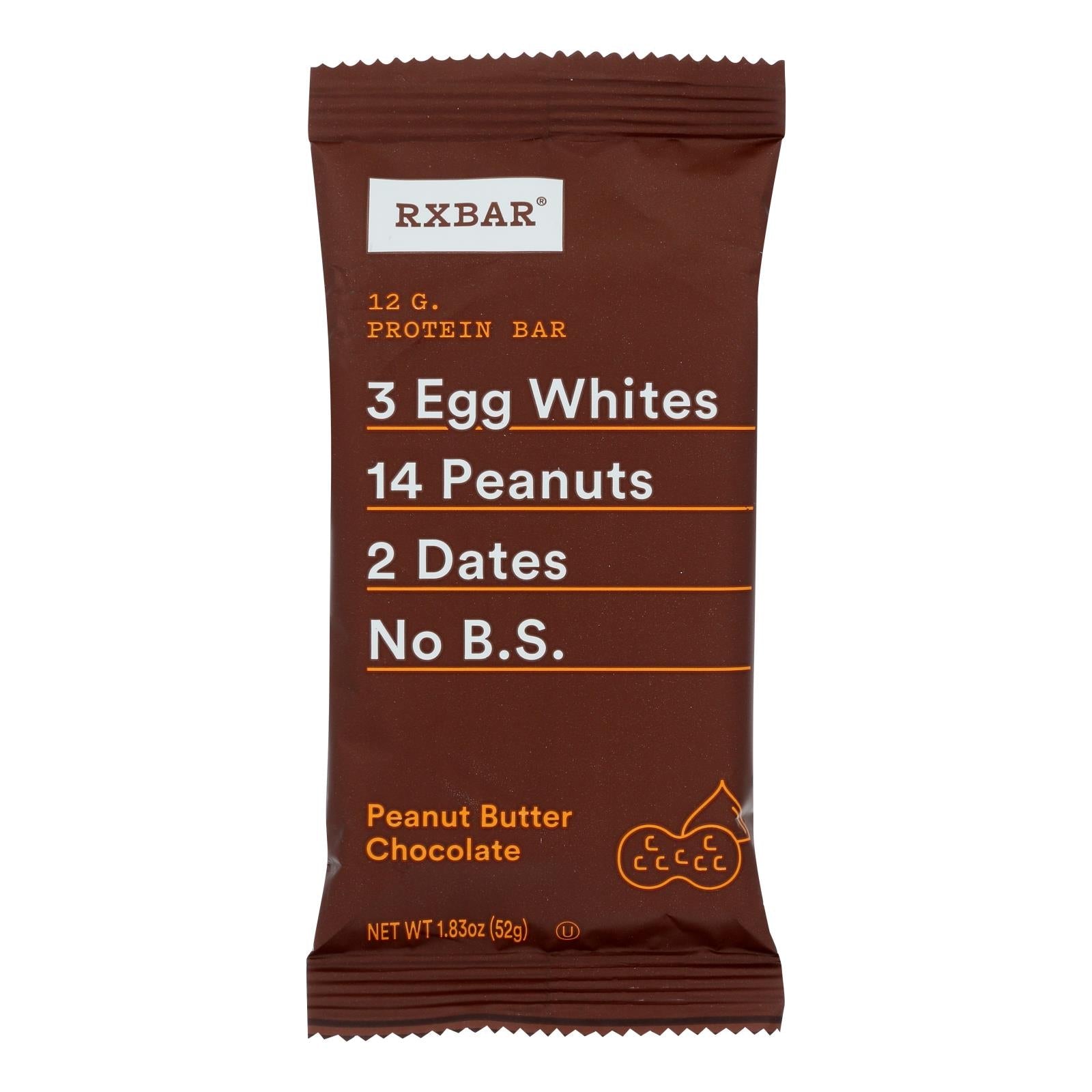 Rxbar - Barra de proteína - Mantequilla de maní con chocolate - Caja de 12 - 1.83 oz.