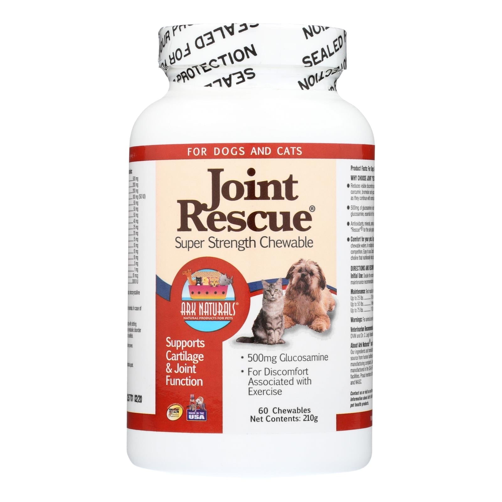 Masticables Ark Naturals Joint Rescue para la salud de la cadera y las articulaciones - 500 mg (60 unidades)