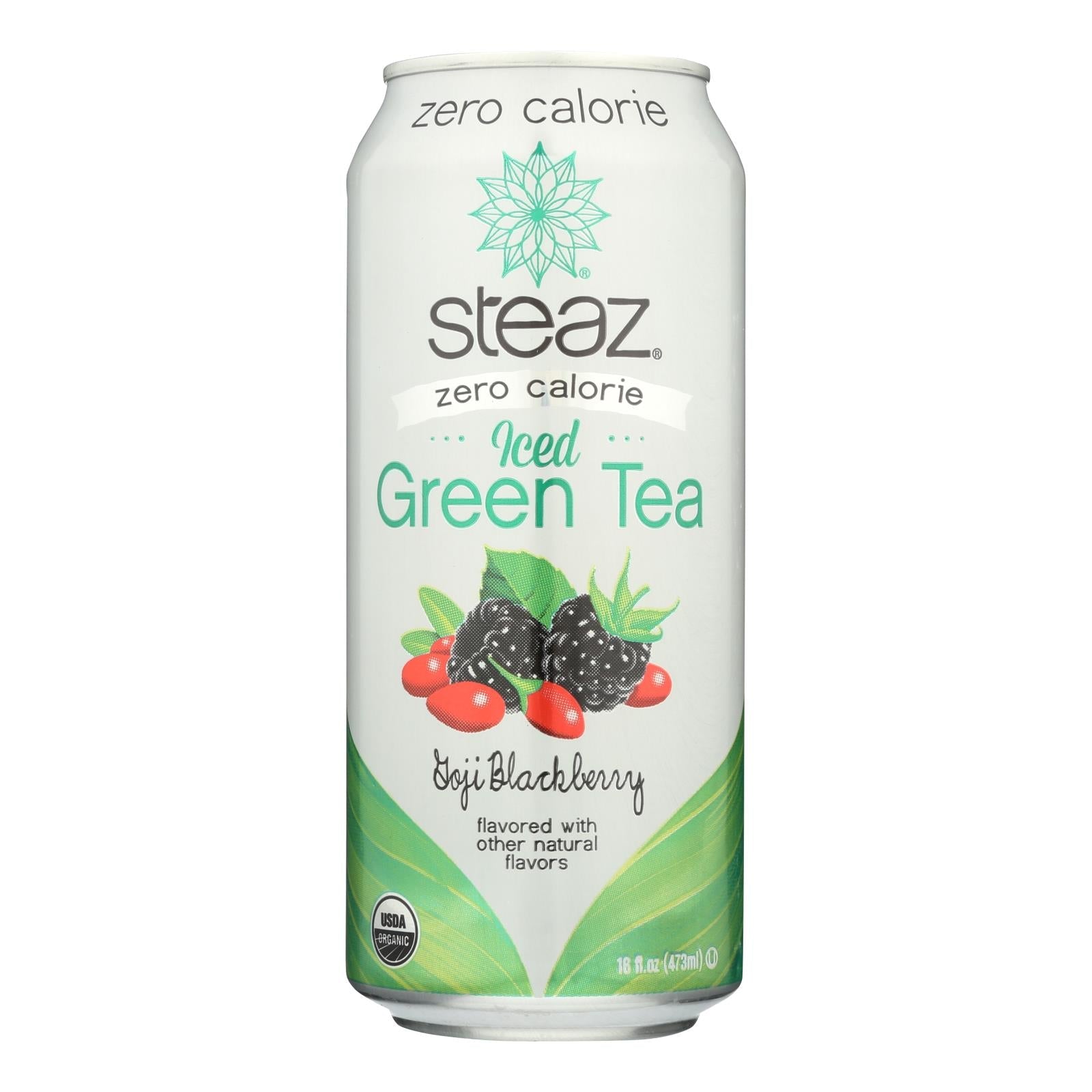 Té verde Steaz Zero Calorie - Mora (Paquete de 12, botellas de 16 onzas líquidas) 