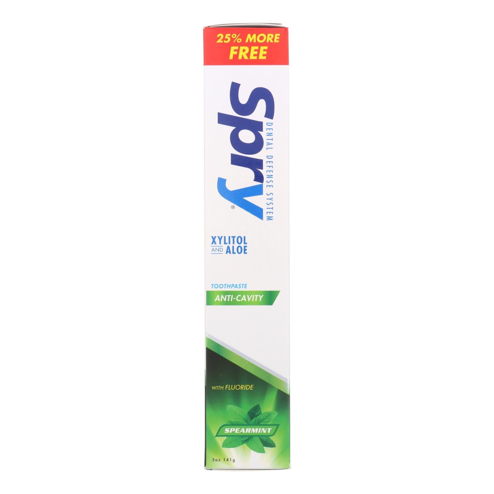 Pasta dental con flúor de menta verde Spry (paquete de 5 oz) 