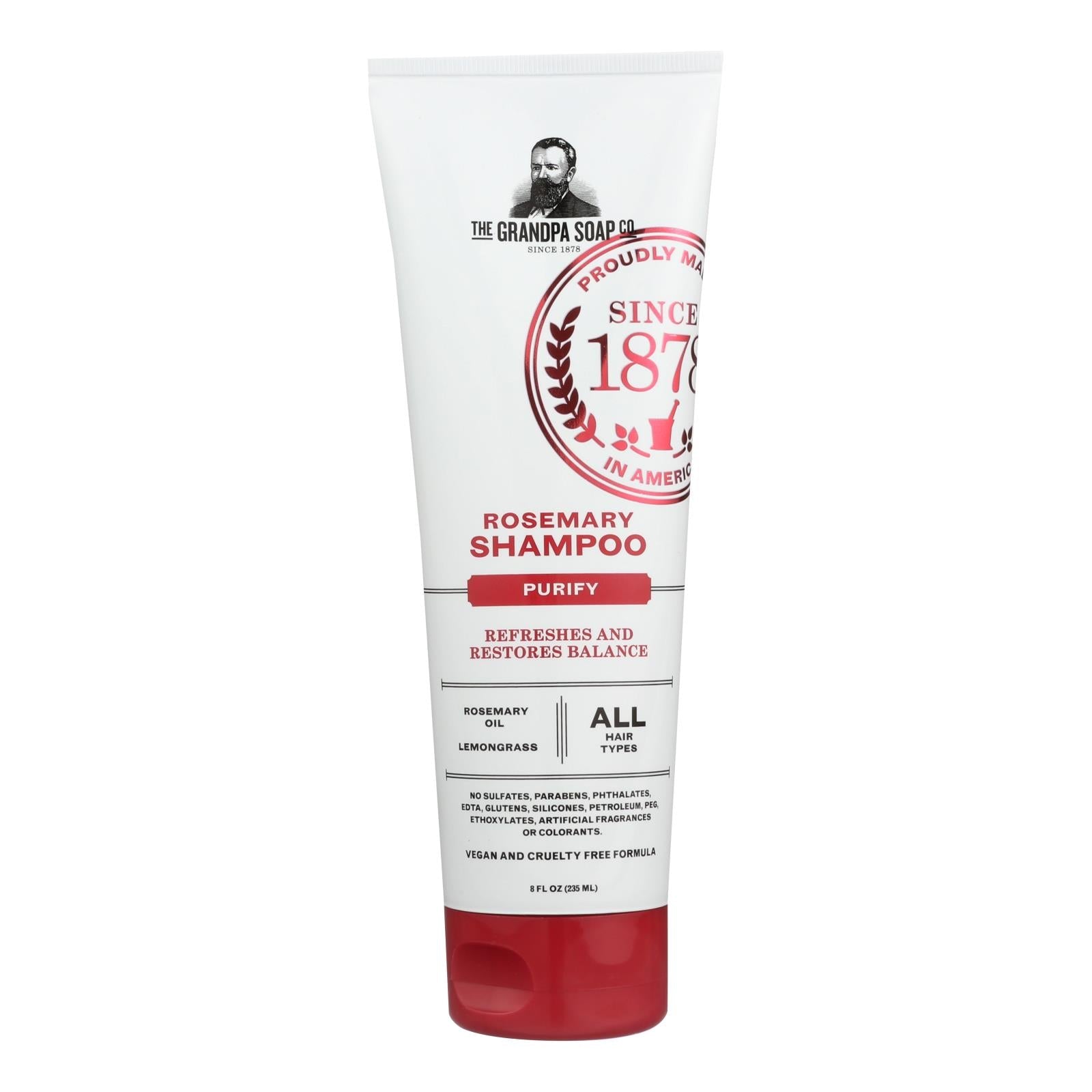 Champú de romero Grandpa Soap, 8 onzas líquidas
