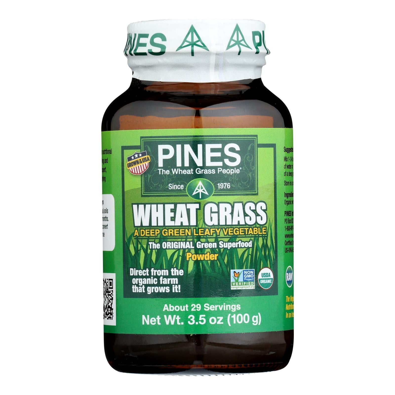 Polvo de pasto de trigo Pines International - 3.5 oz - Suplemento de alto contenido proteico