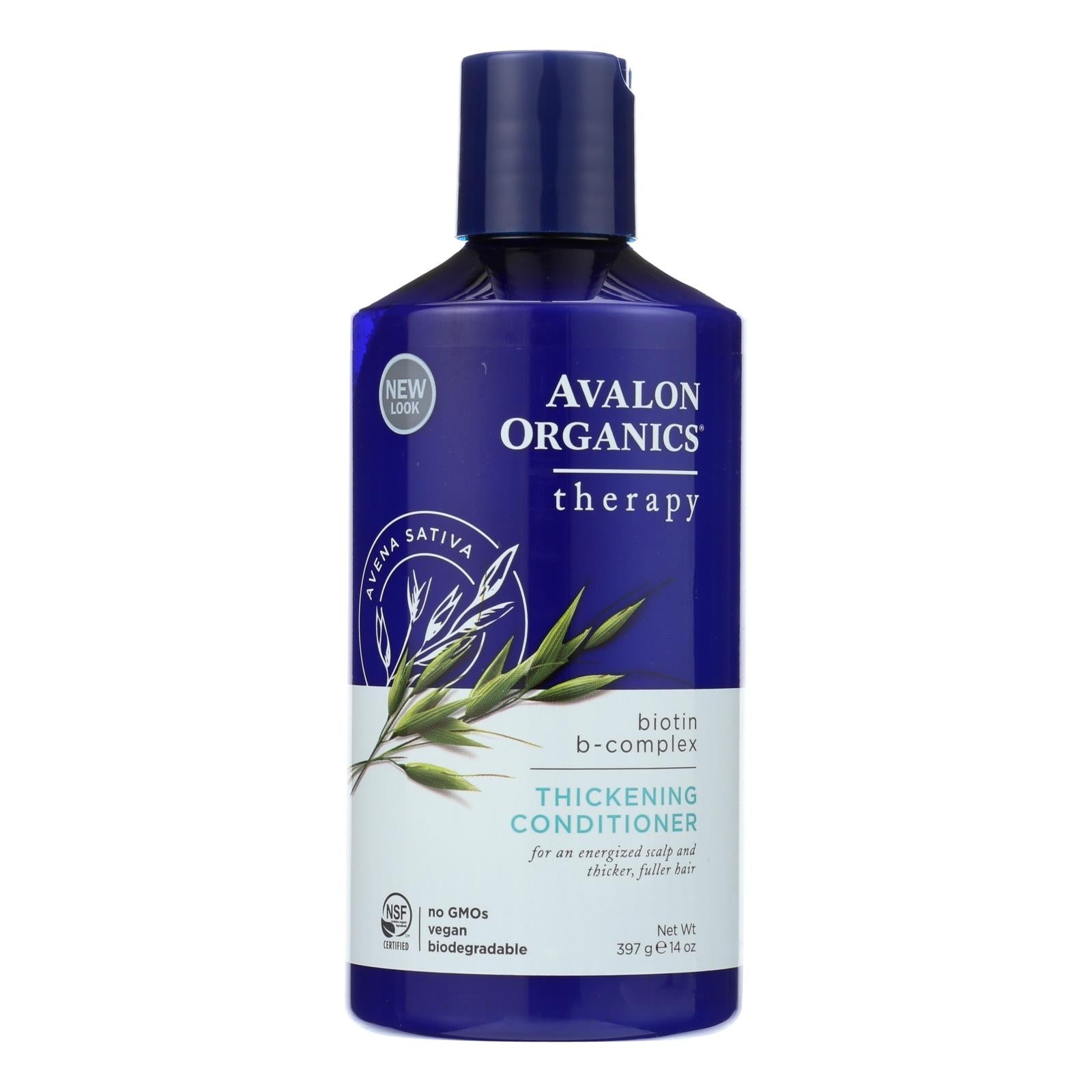Acondicionador engrosador Avalon Organics: complejo de biotina B para un cabello nutrido y voluminoso (14 onzas líquidas)