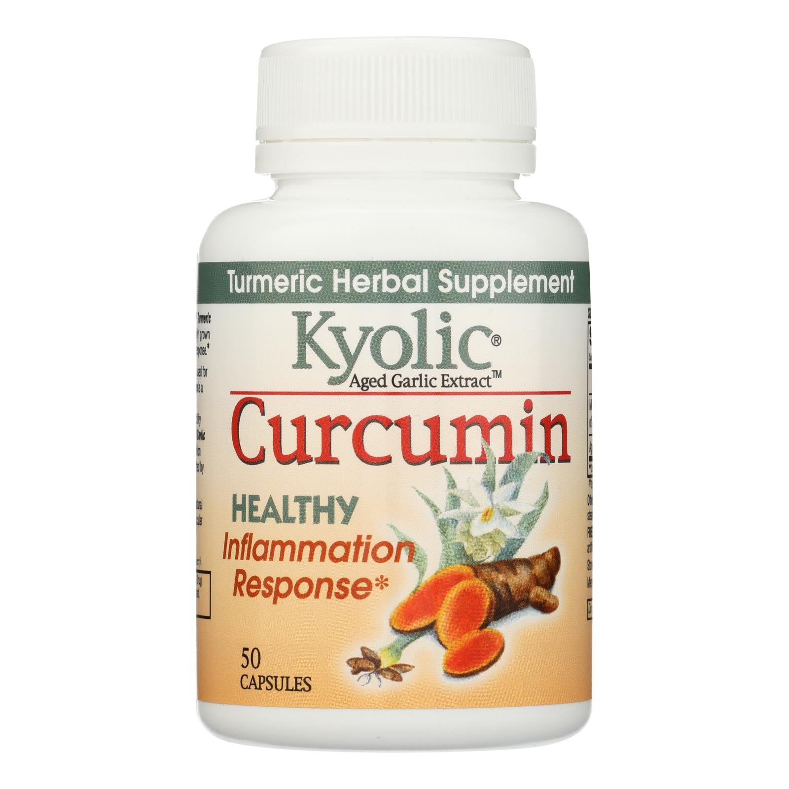 Extracto de ajo añejado Kyolic con curcumina para un mejor control de la inflamación (50 cápsulas)