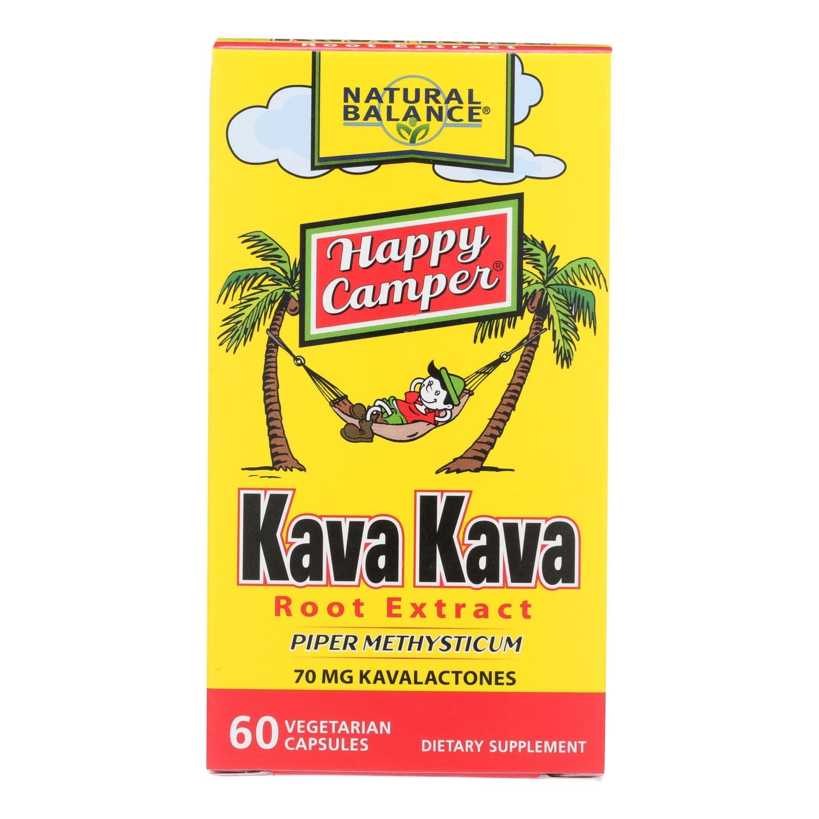 Extracto de raíz de kava kava Natural Balance 60 cápsulas vegetarianas