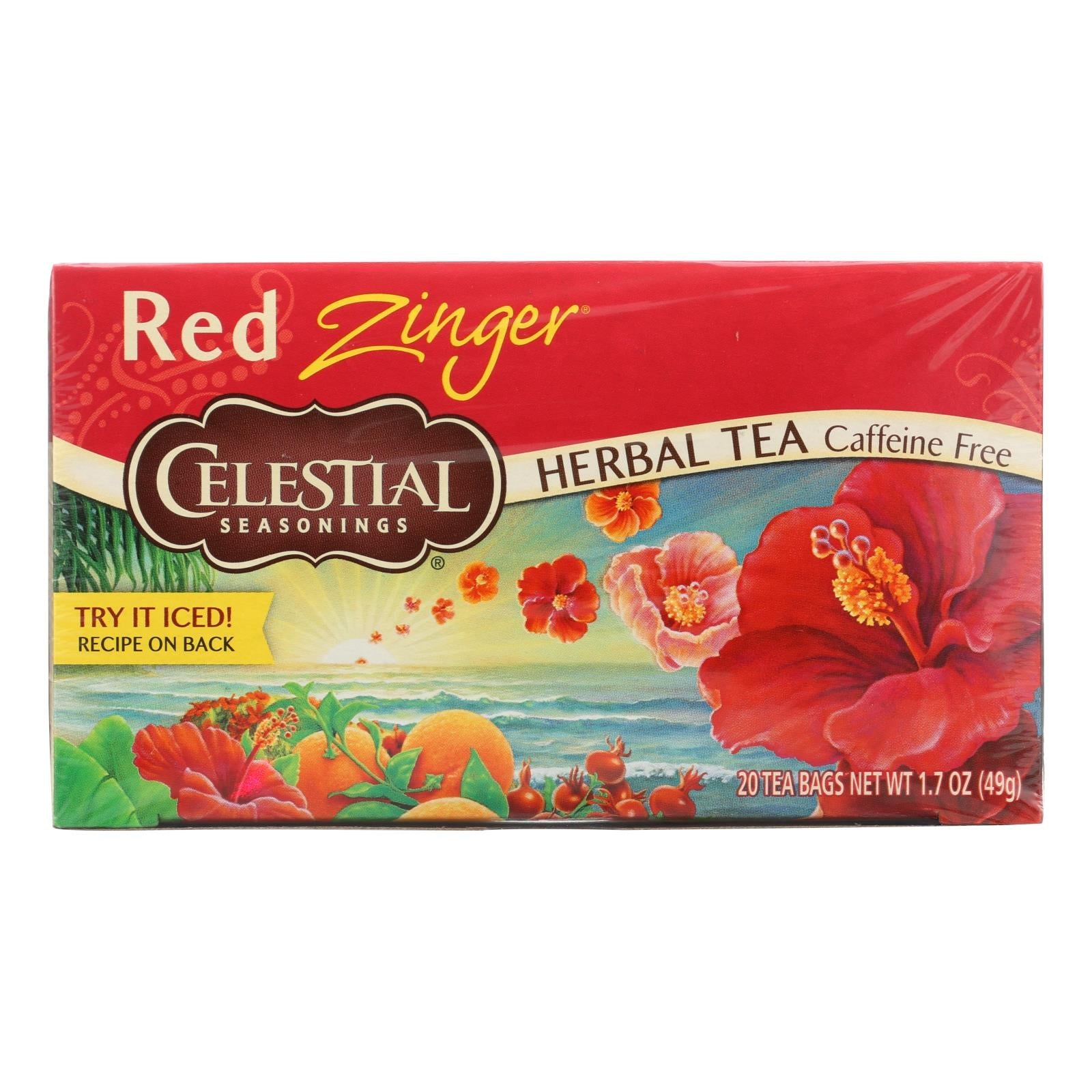 Té de hierbas Red Zinger sin cafeína Celestial Seasonings, 120 bolsitas (paquete de 6) 