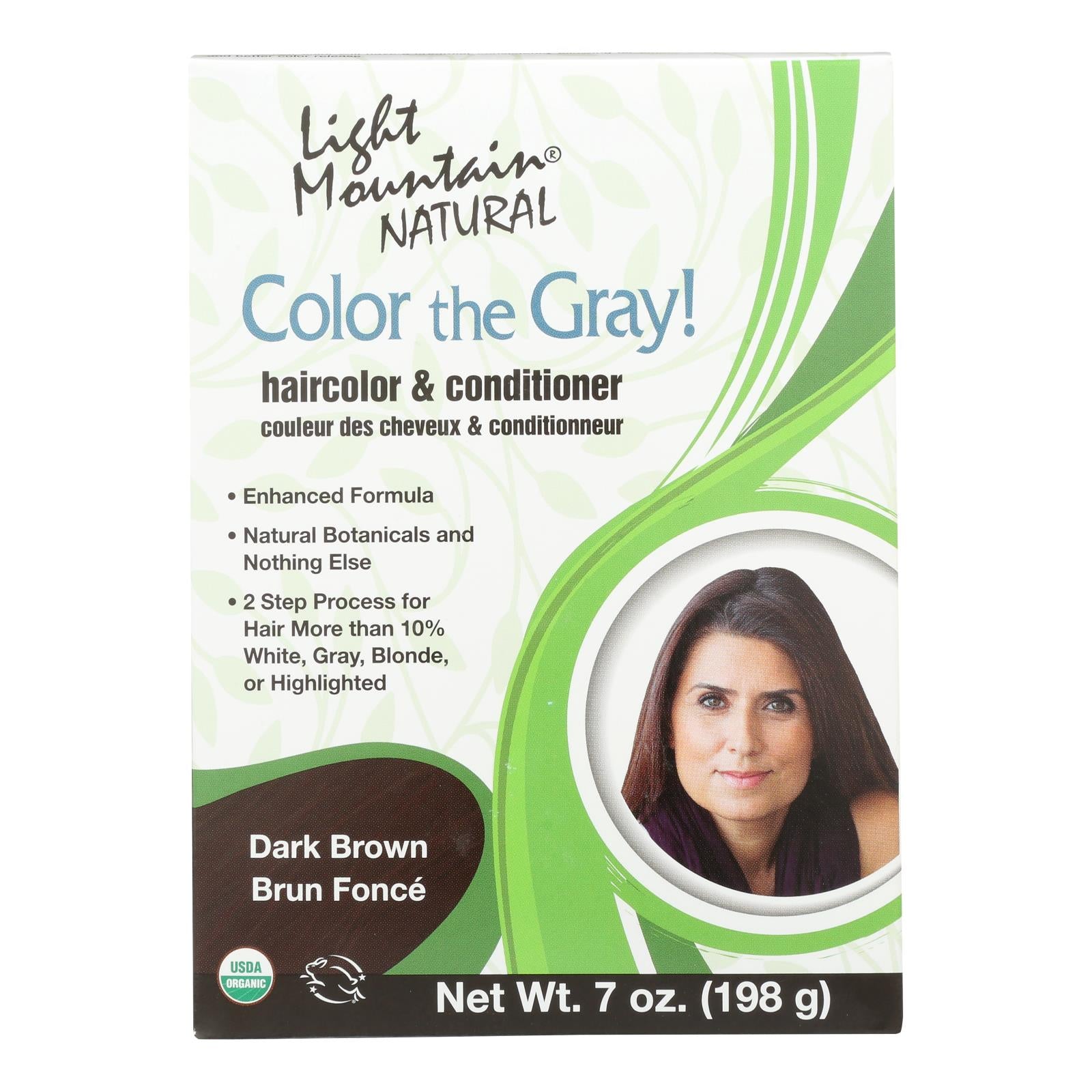 ¡Color Gris Claro de Montaña! Tinte natural para cabello castaño oscuro (7 oz)