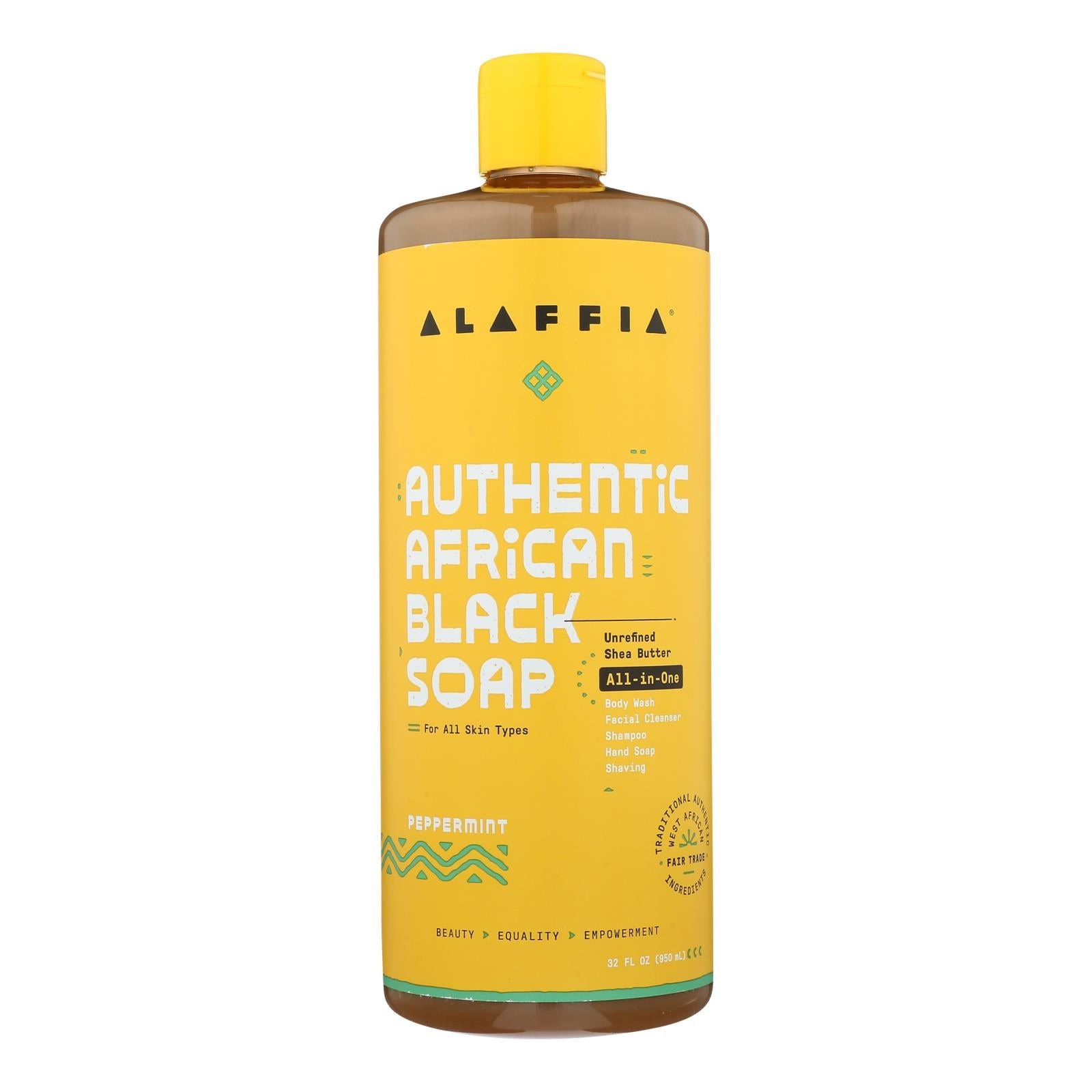 Alaffia African Black Soap with Refreshing Peppermint (32 Fl Oz)