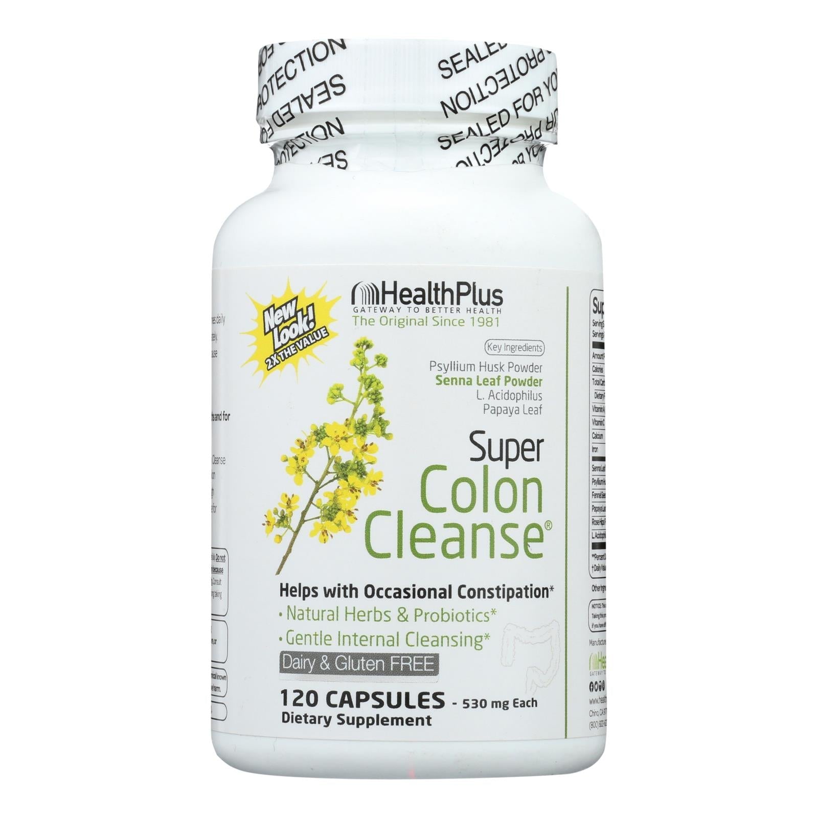 Super Limpieza de Colon Health Plus 500 mg (120 Cápsulas)