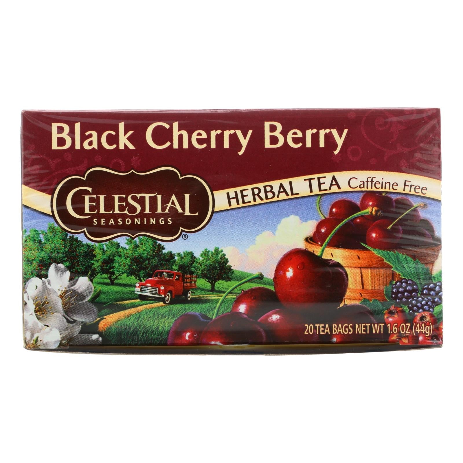 Celestial Seasonings Black Cherry Berry Caffeine-Free Herbal Tea, 20 Tea Bags (Pack of 6)