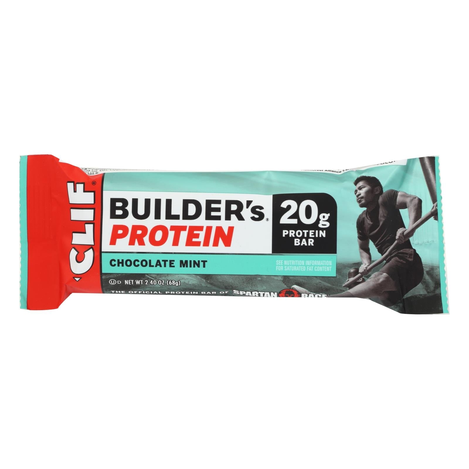 Barra de chocolate Clif Bar Builder - Menta y chocolate - 2.4 oz (paquete de 12)