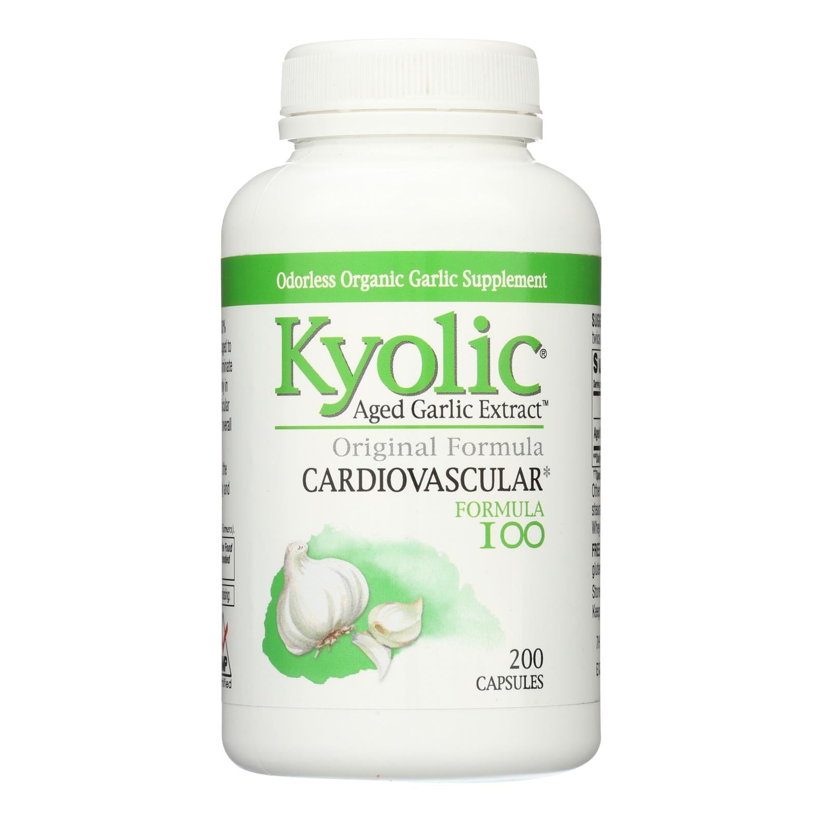 Fórmula de apoyo cardiovascular con extracto de ajo añejado Kyolic - 200 cápsulas