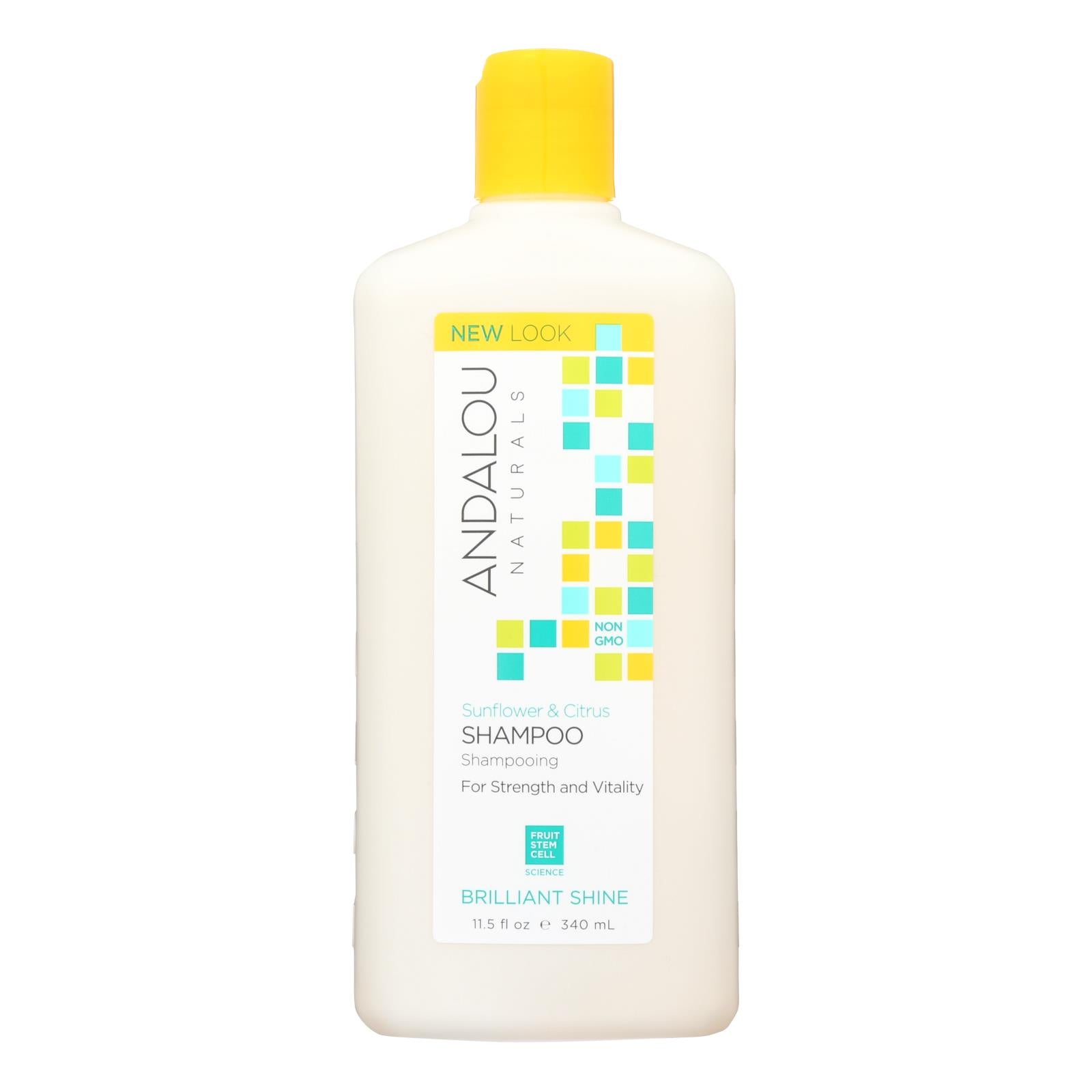 Champú Andalou Naturals con aroma a girasol y cítricos, 345 ml 