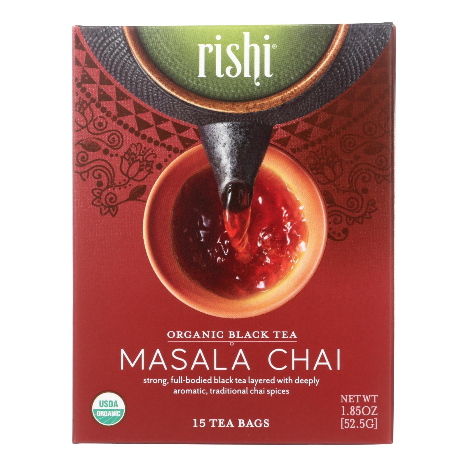 Rishi Organic Masala Chai (paquete de 6 - 15 bolsitas de té)