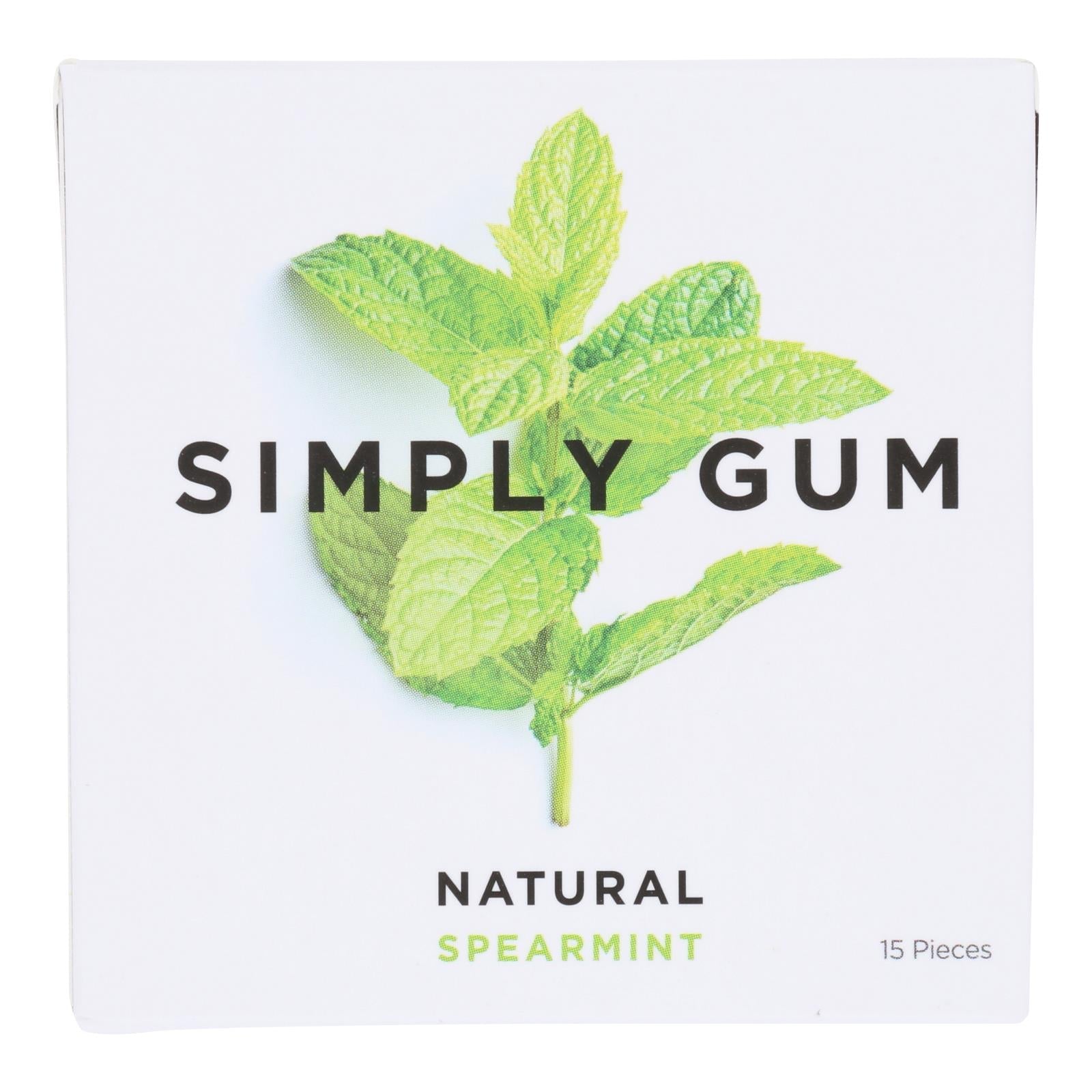 Chicle Simply Gum - Chicle de menta (180 unidades, 12 paquetes)