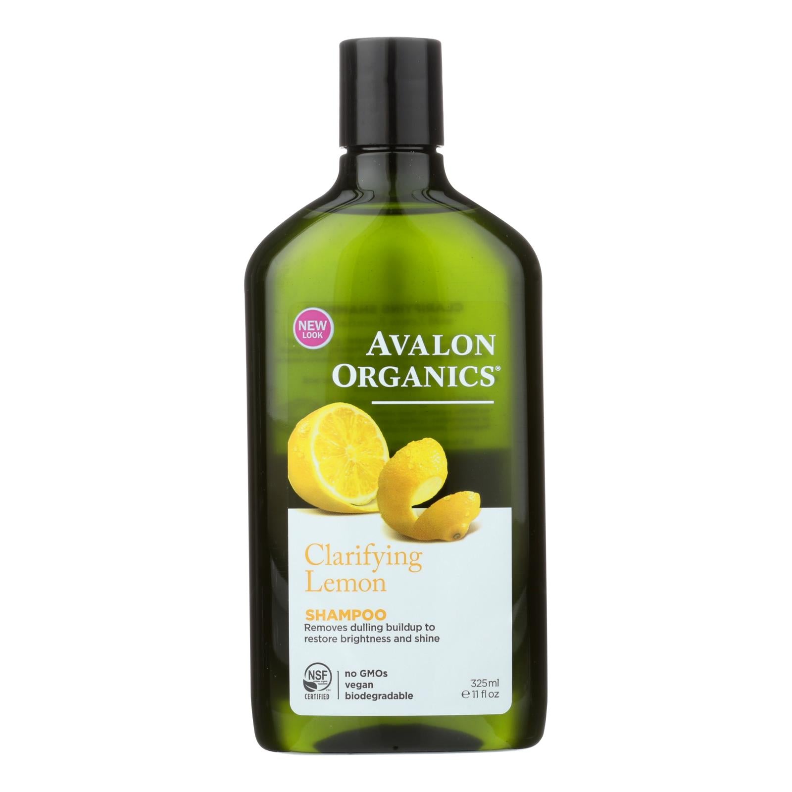 Champú clarificante de limón con manteca de karité Avalon Organics para un cabello puro y revitalizado (315 ml)