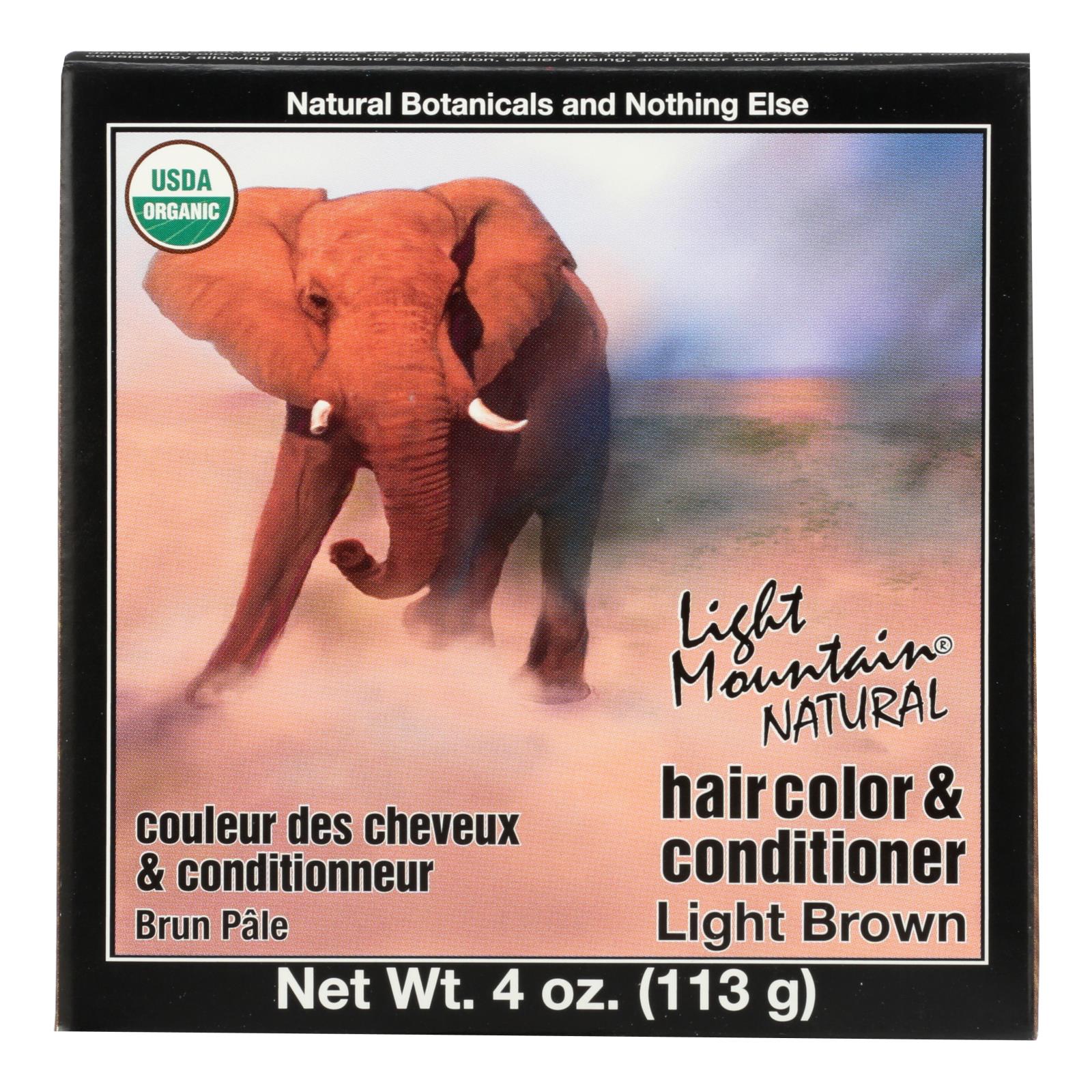 Tinte y acondicionador orgánico Light Mountain - Castaño claro (113 g)