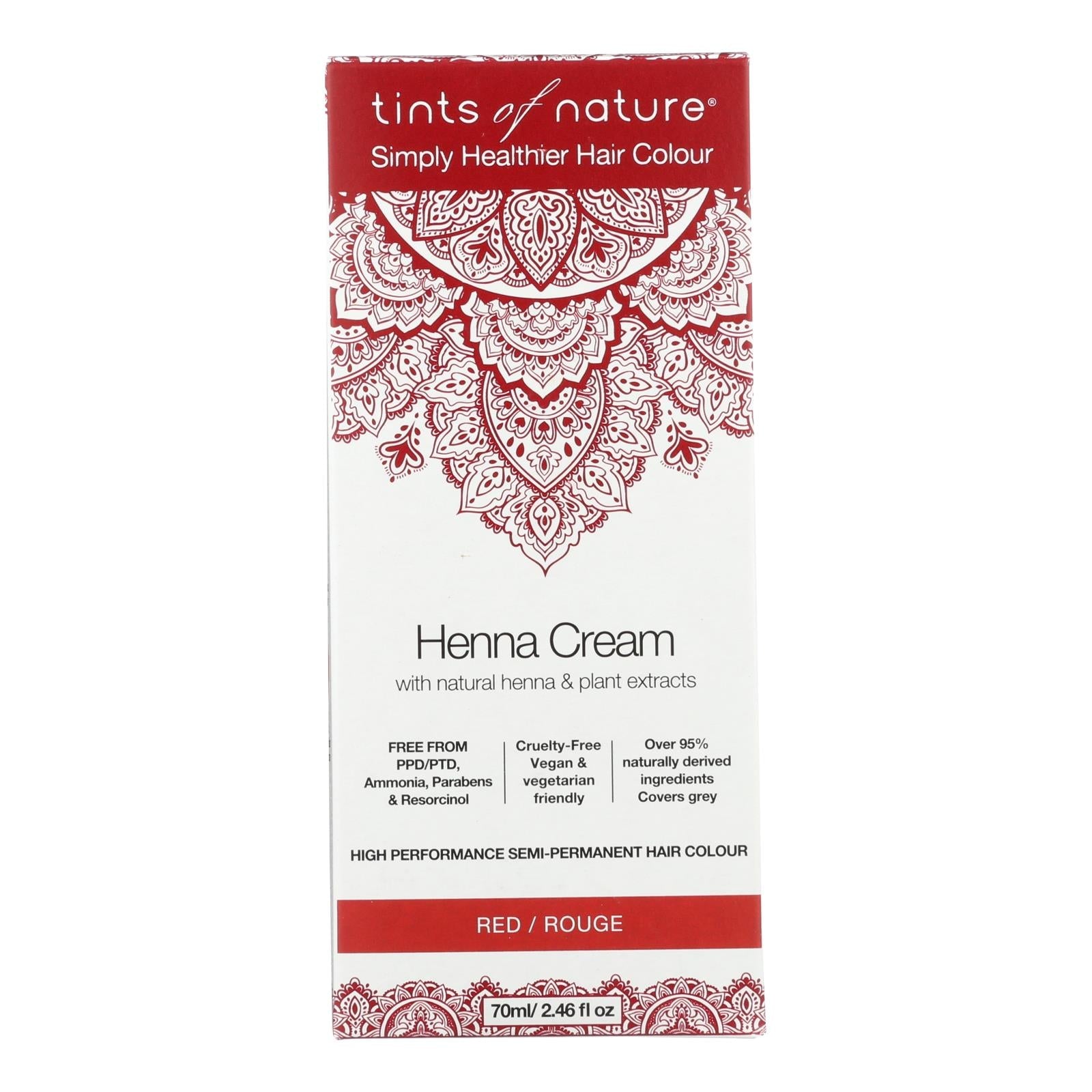 Tints Of Nature Crema de henna roja - 70 ml 