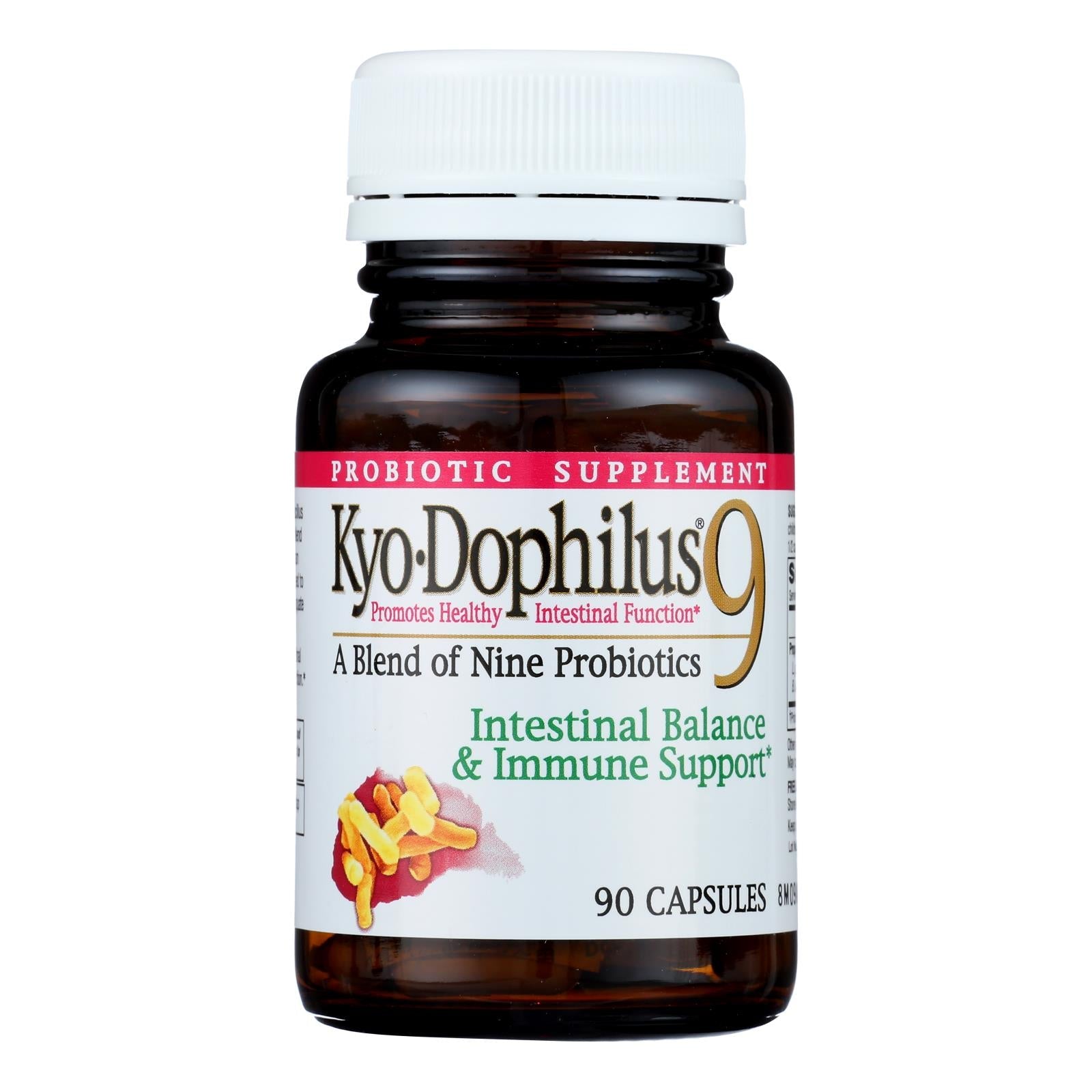 Suplemento probiótico Kyolic Kyo-dophilus 9 para la salud digestiva e inmunitaria - 90 cápsulas