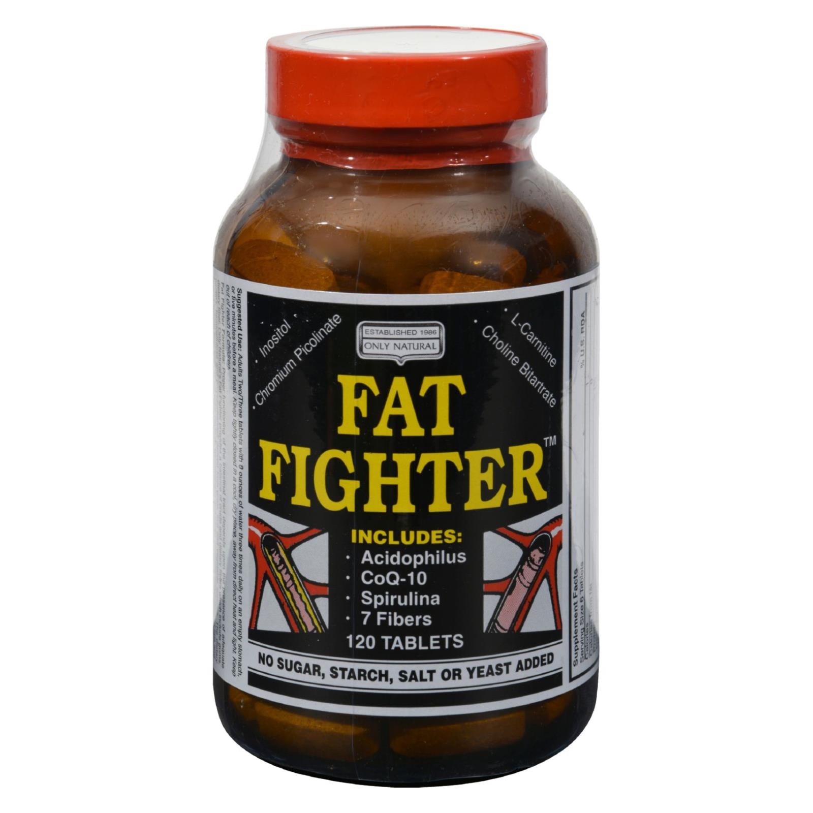 Suplemento para bajar de peso Only Natural Fat Fighter, 120 comprimidos