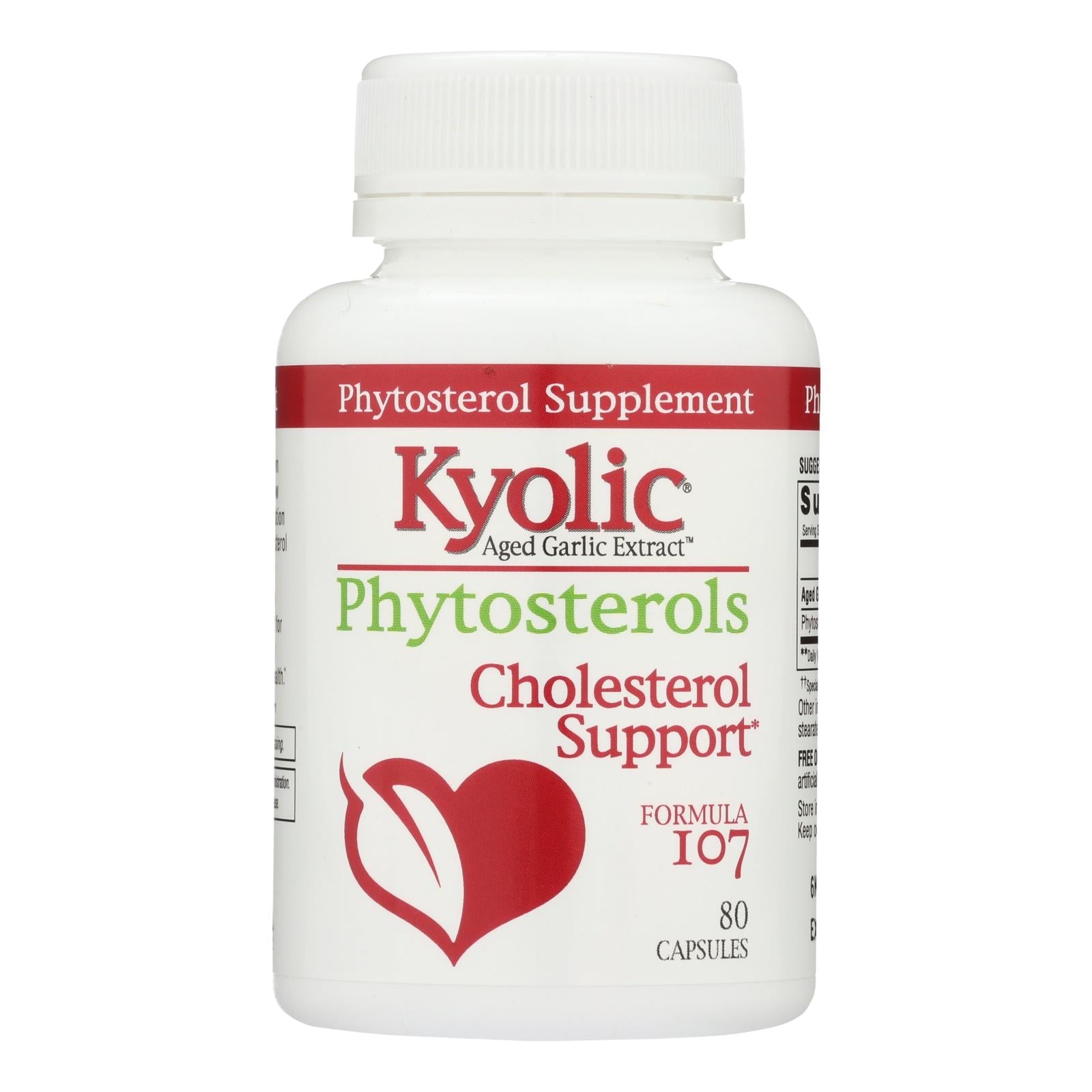 Extracto de ajo añejo Kyolic Phytosterols Formula 107 - 80 cápsulas